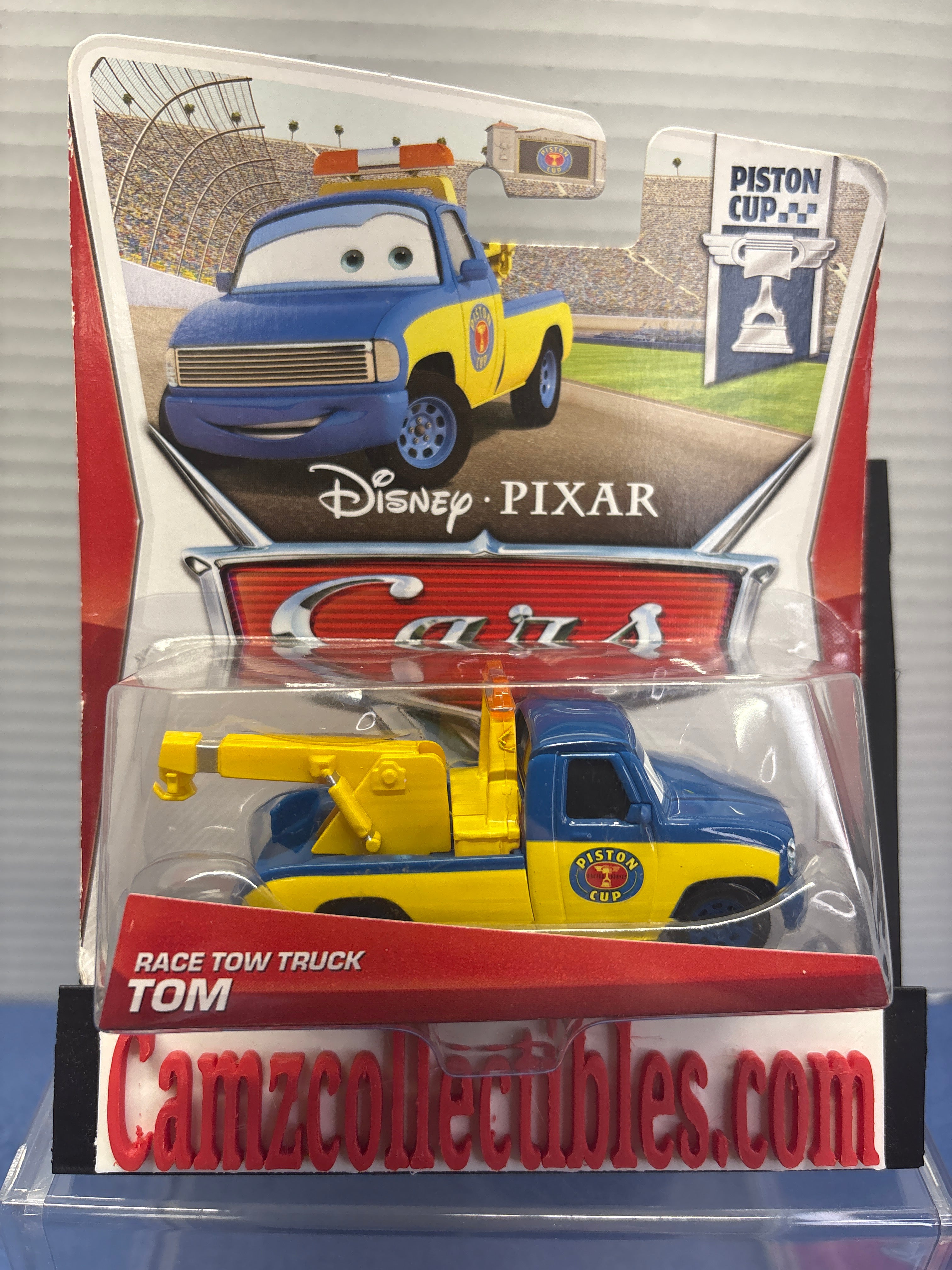 Disney Pixar Cars Race Tow Truck Tom on Piston Cup card