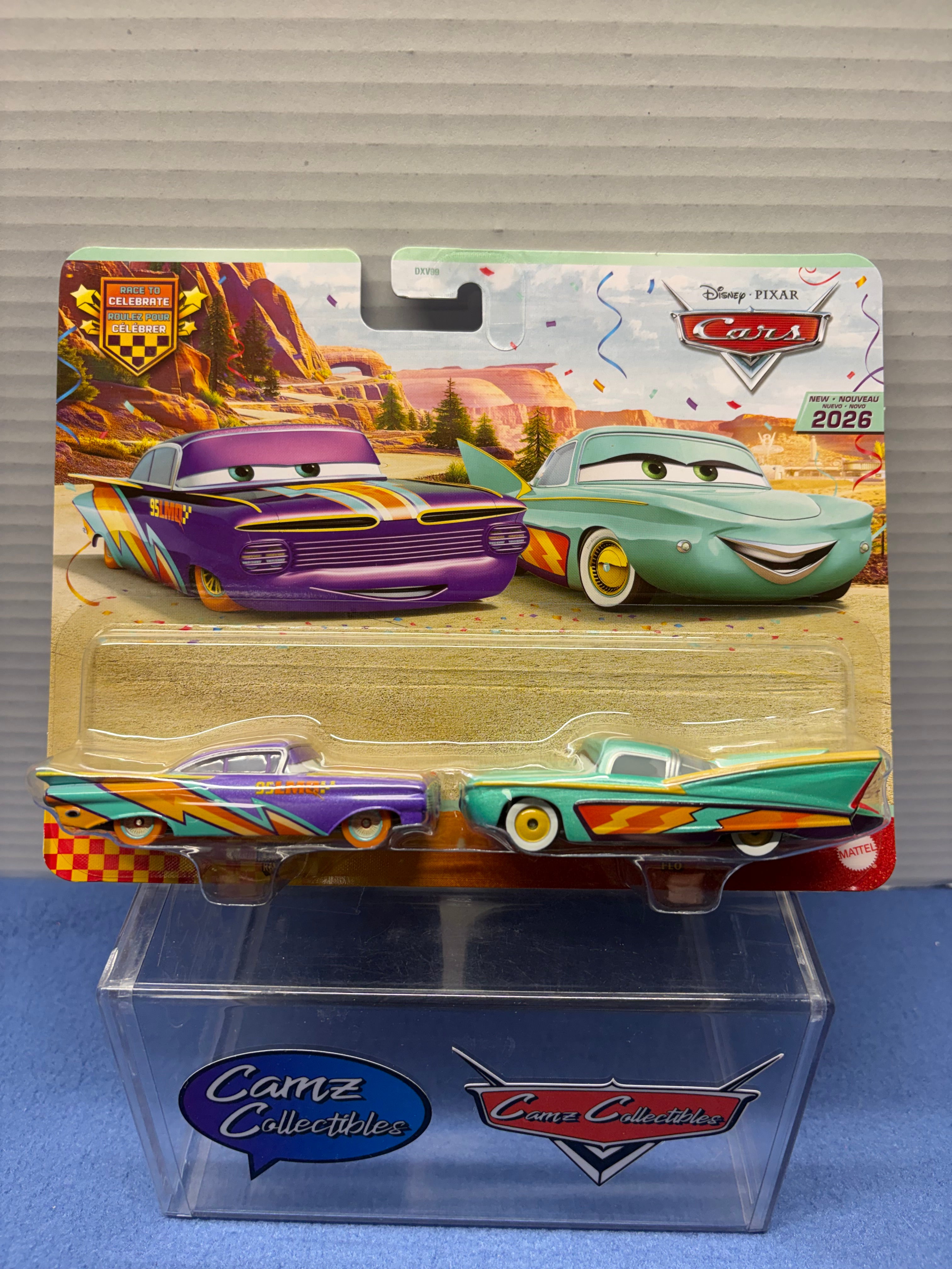 Disney Pixar Cars 20th Anniversary 2026 Race to Celebrate Ramone & Flo Two Pack - case DXV99-958G
