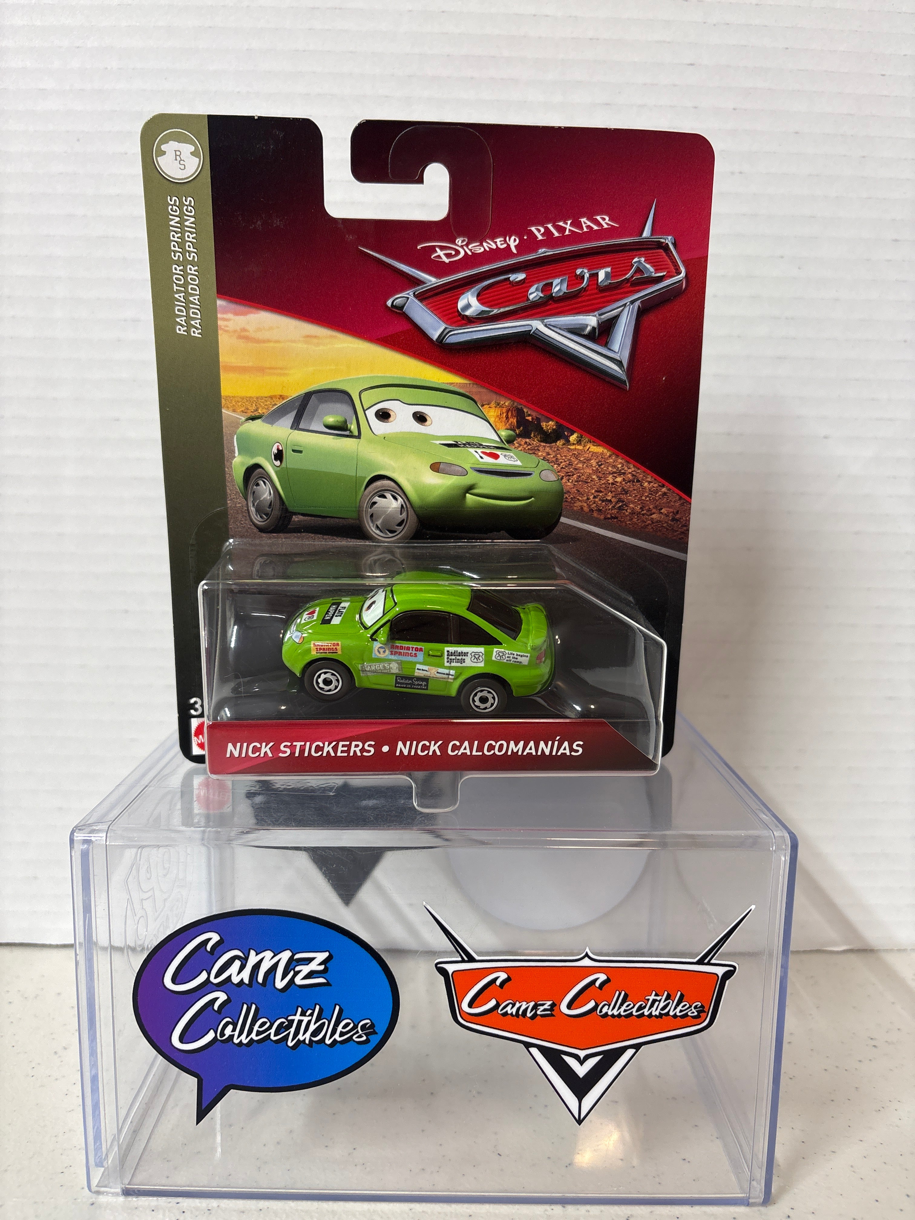 Disney Pixar Cars Nick Stickers on Radiator Springs card