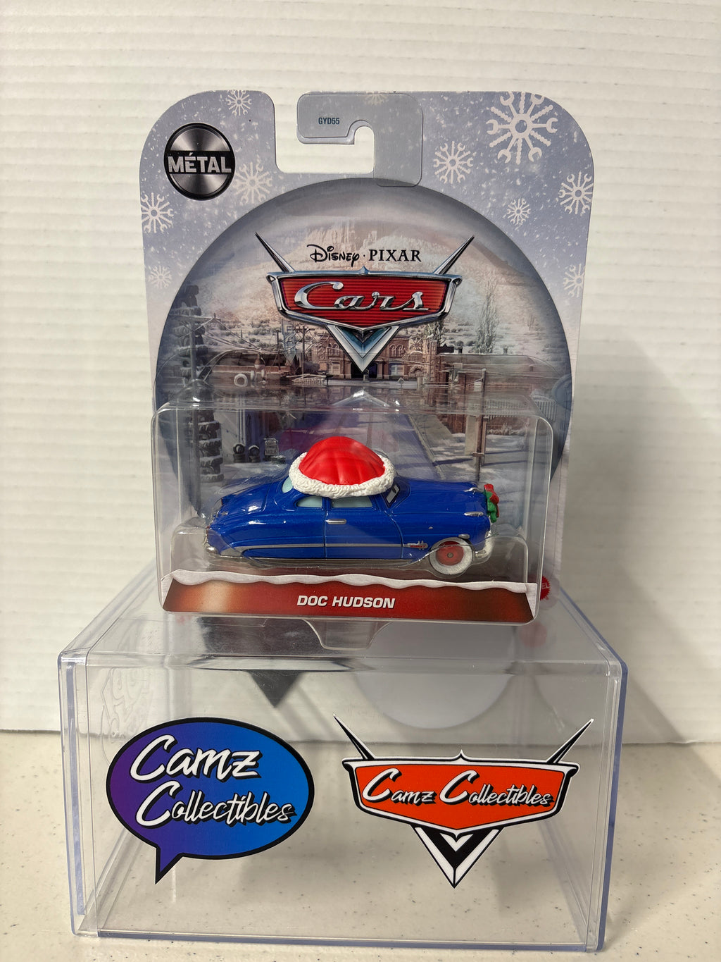 Disney Pixar Cars Christmas Doc Hudson on metal 2021 card