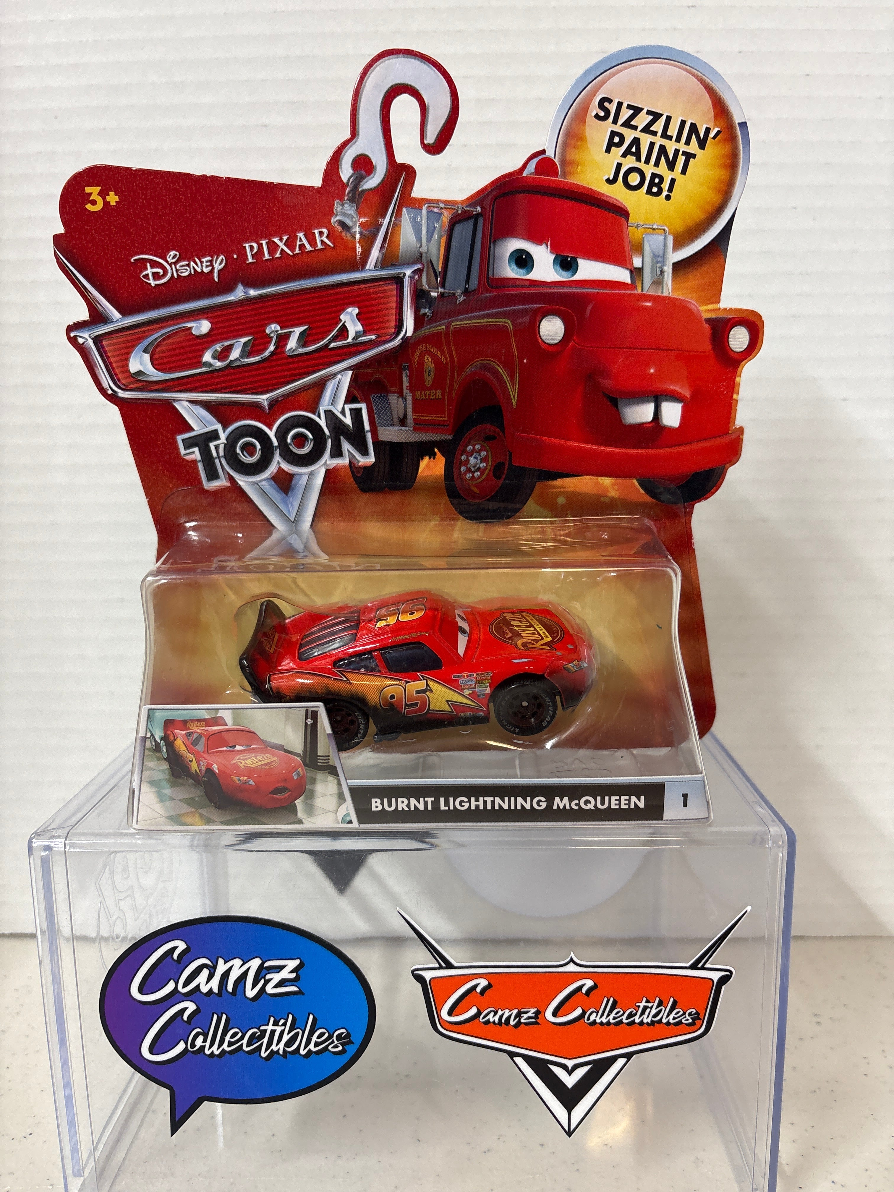 Disney Pixar Cars Toon Burnt Lightning mcQueen #1