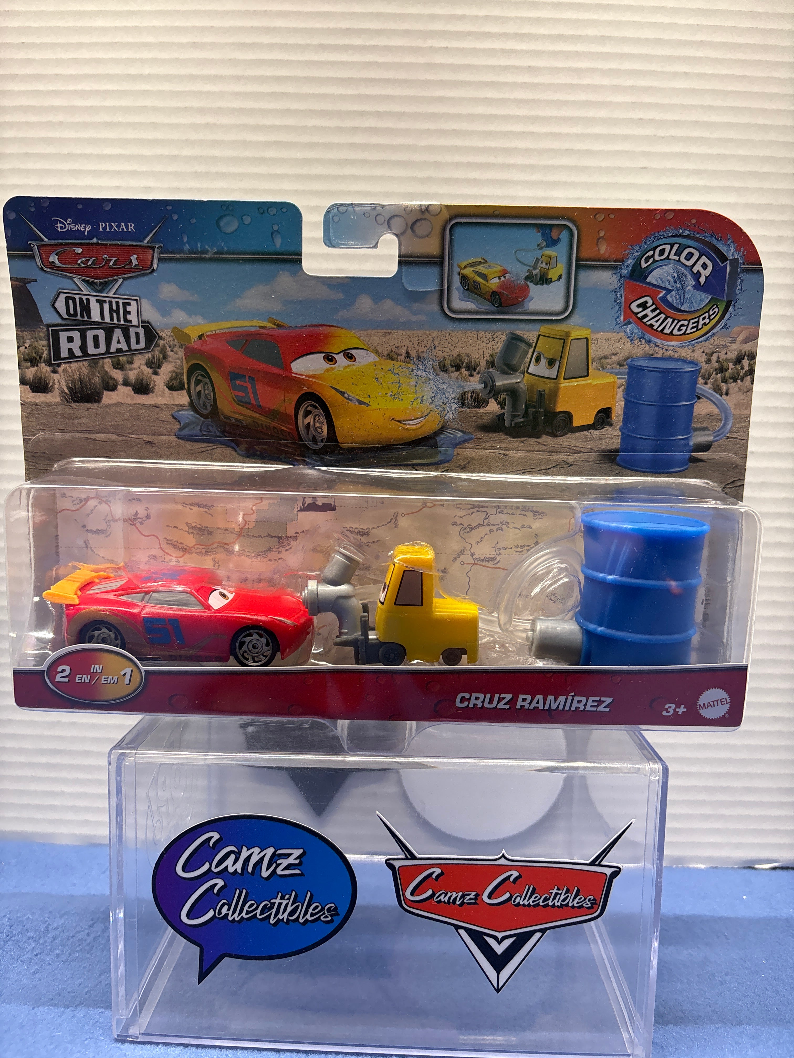 Disney Pixar Cars On the Road Color Changer Cruz Ramirez with water squirting pitty