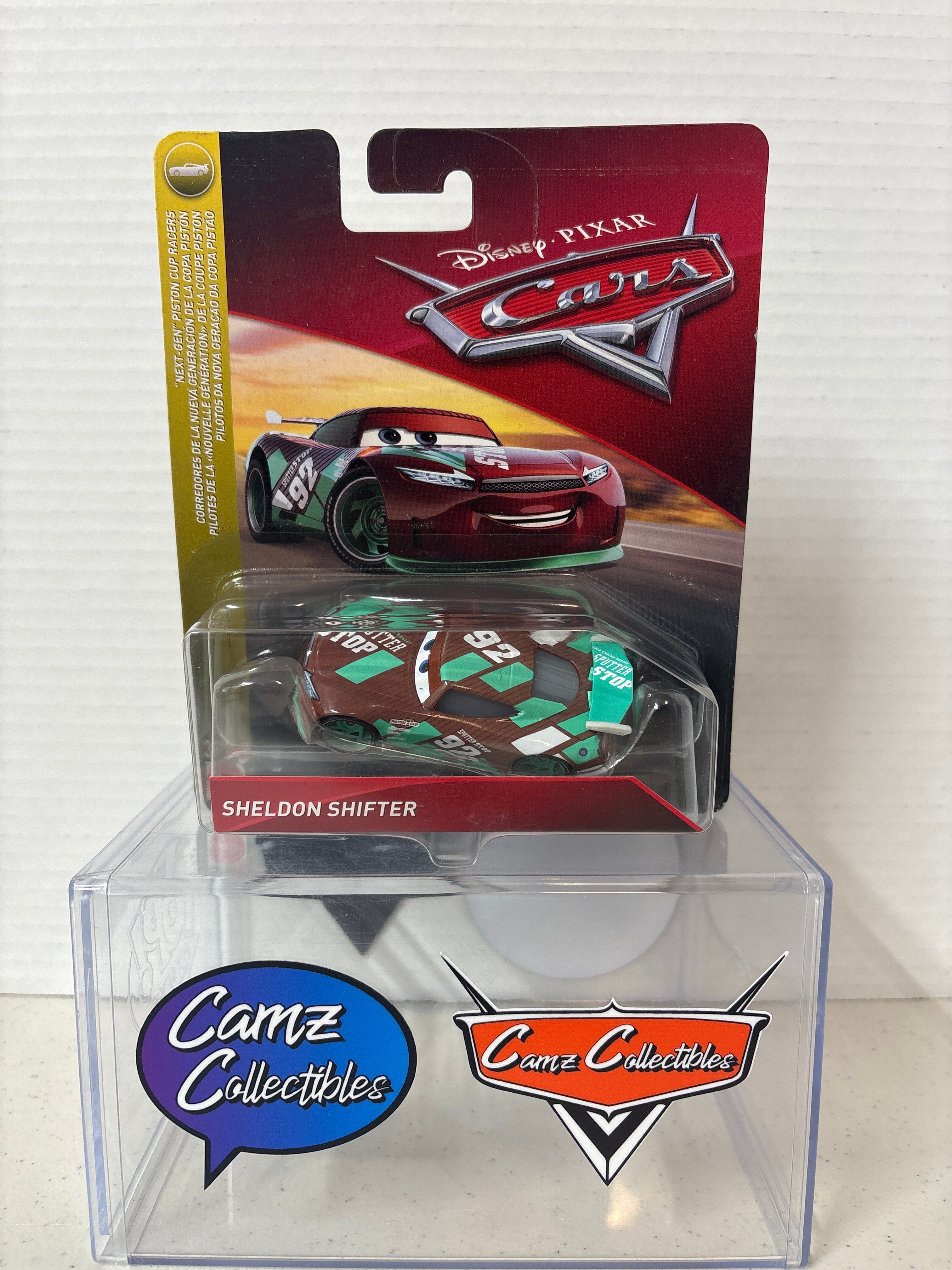 Disney Pixar Cars 3 Sheldon Shifter Sputter Stop Next-Gen Piston Cup Racers