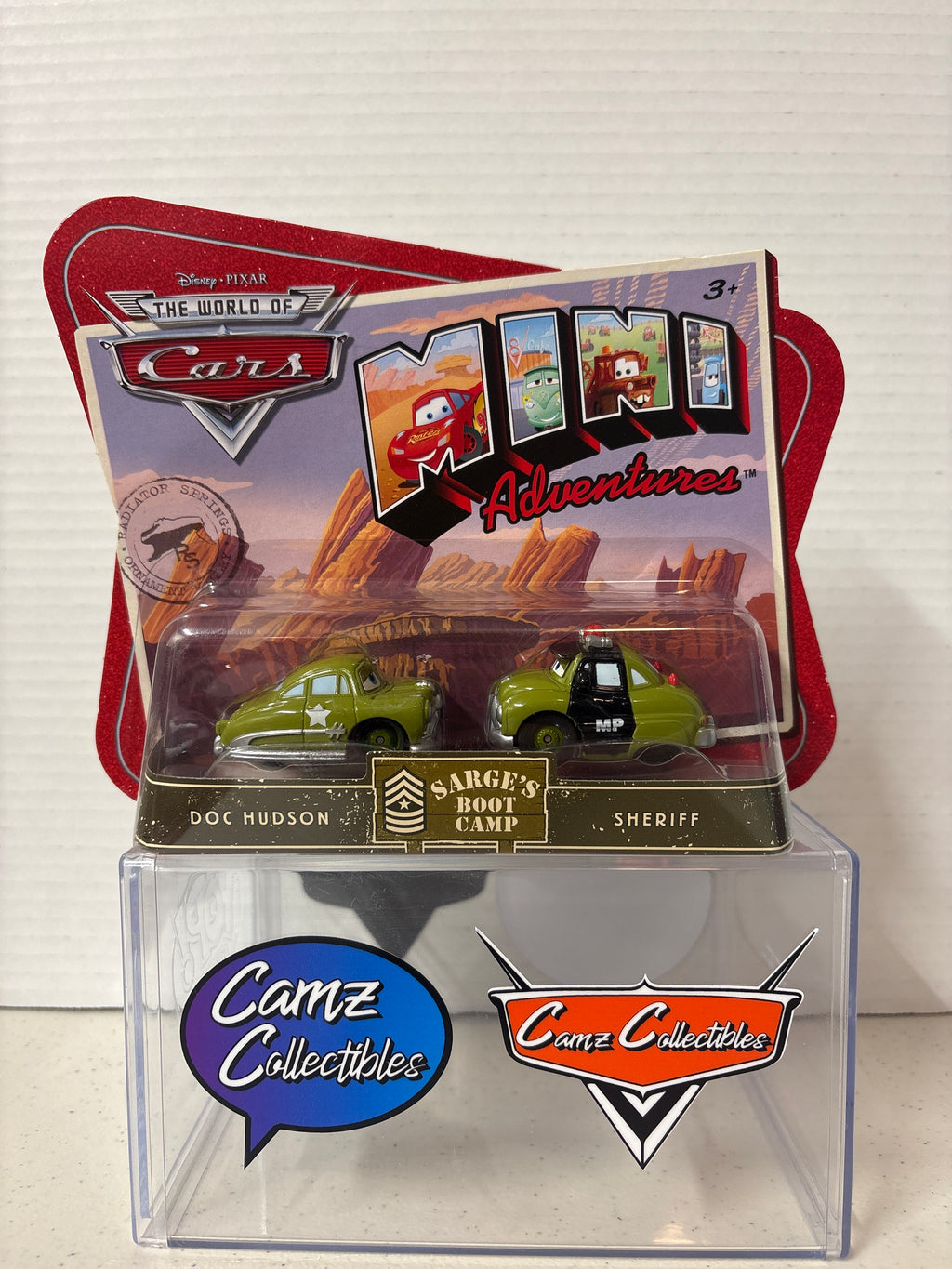 Disney Pixar Cars World of Cars Mini Adventures Sarge's Boot Camp Doc Hudson & Sheriff