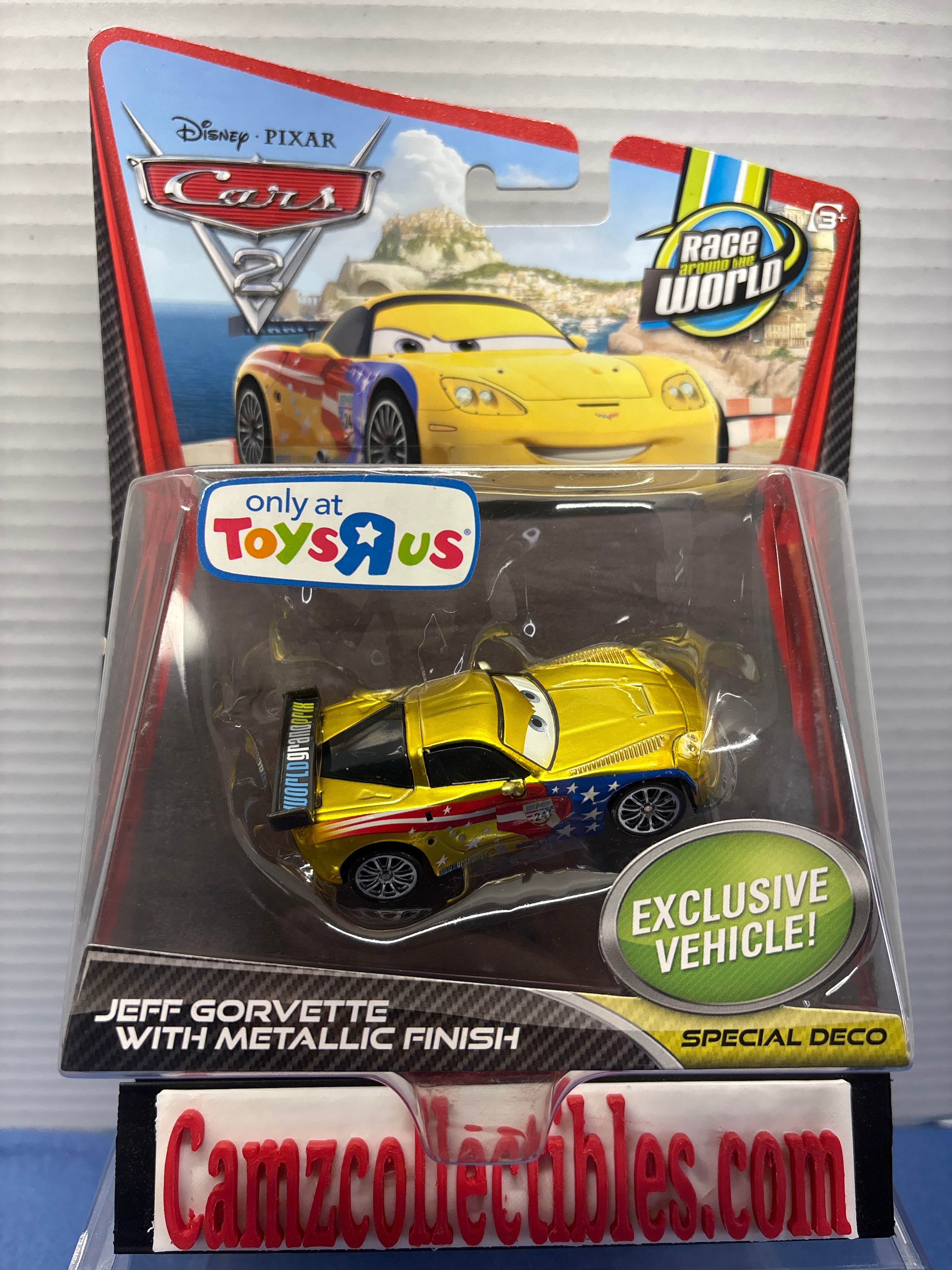 Disney Pixar Cars 2 Race Around the World Toys R Us Exclusive Jeff Gorvette with Metallic Finish