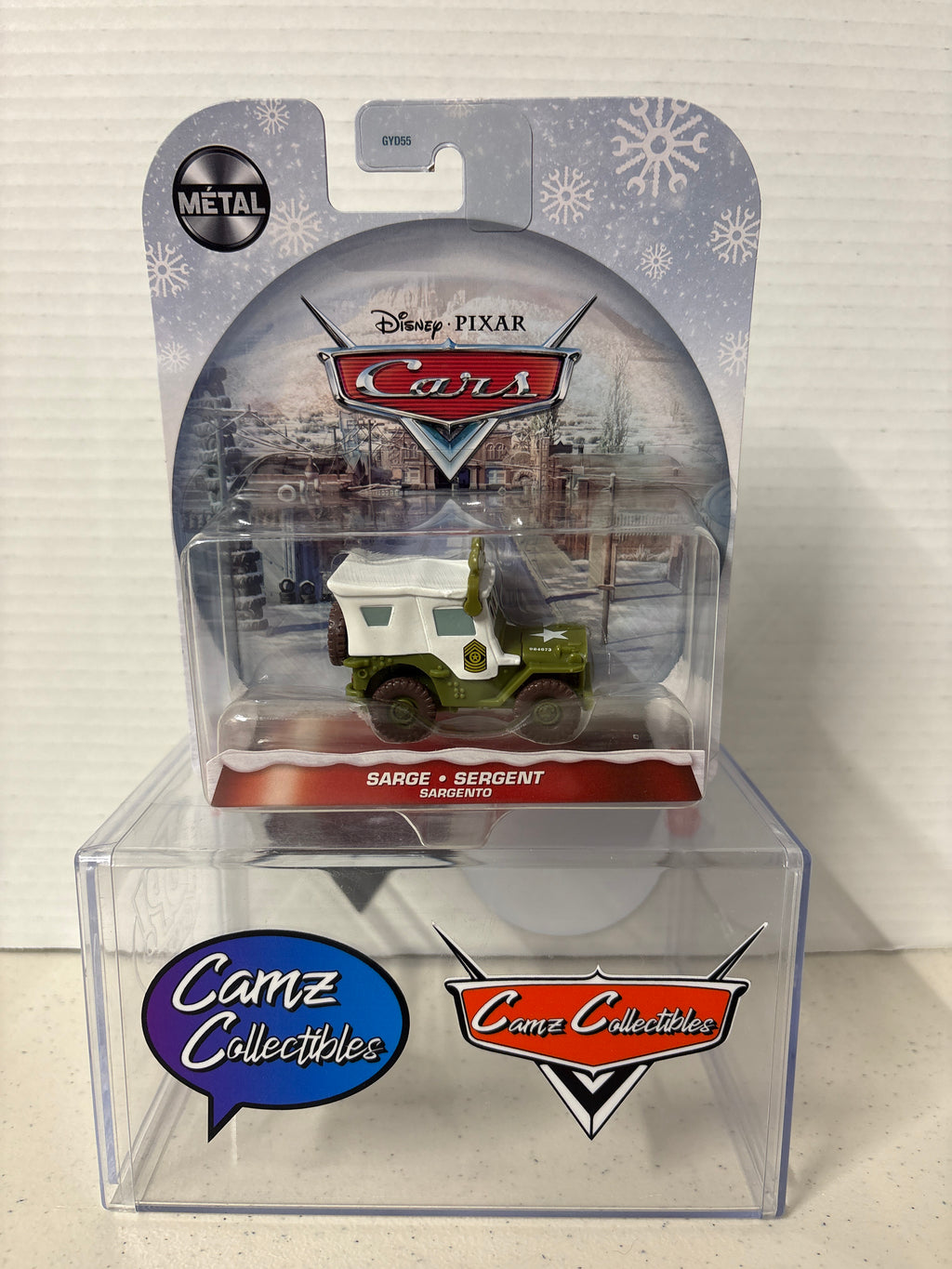 Disney Pixar Cars Christmas Sarge on metal 2021 card