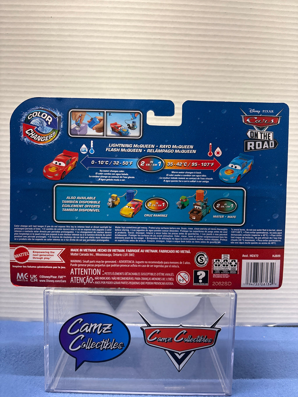 Disney Pixar Cars On the Road Color Changer Lightning McQueen with water squirting pitty