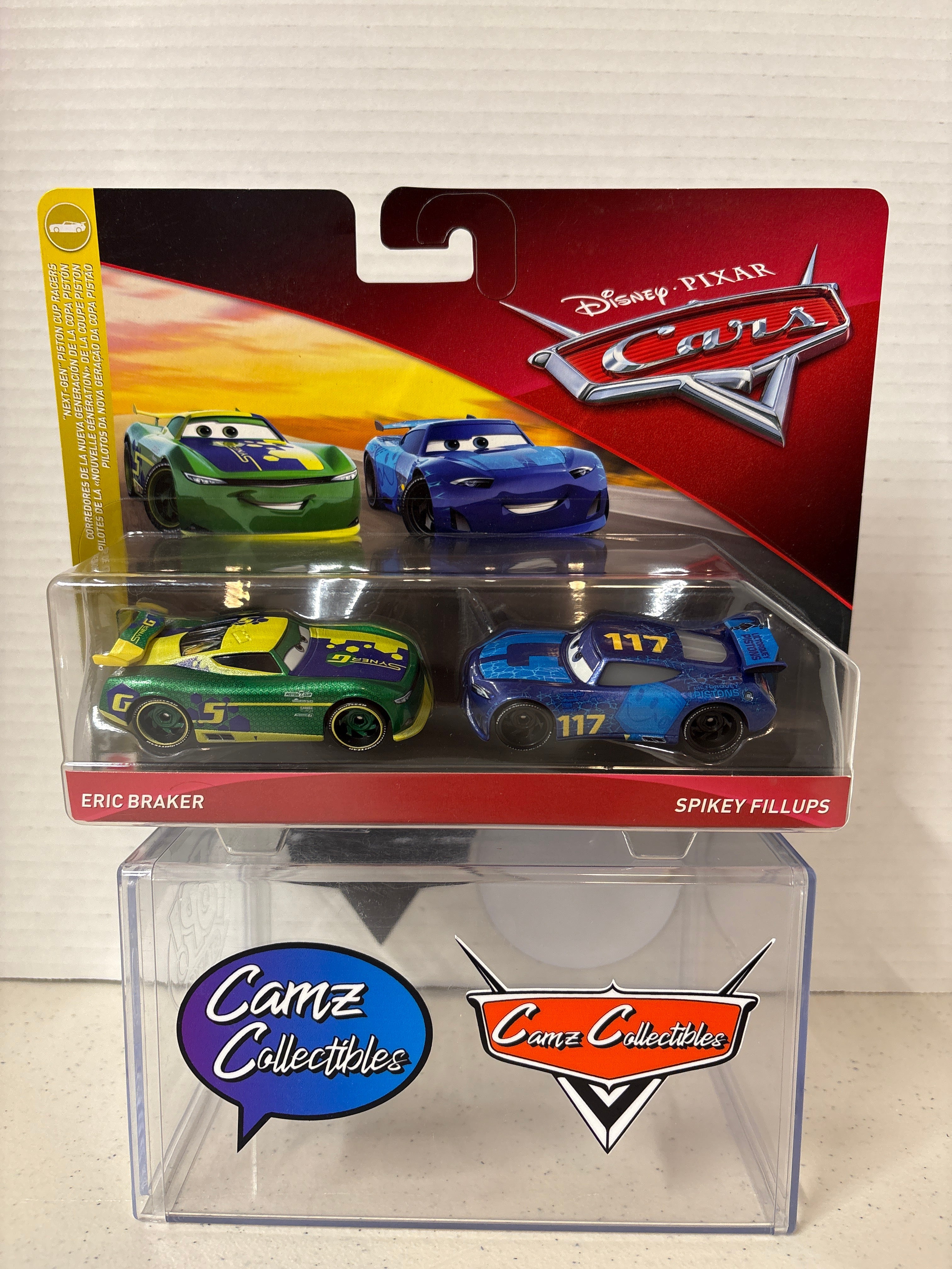 Disney Pixar Cars 2-pack Nextgen Piston Cup Racers Eric Braker & Spikey Fillups