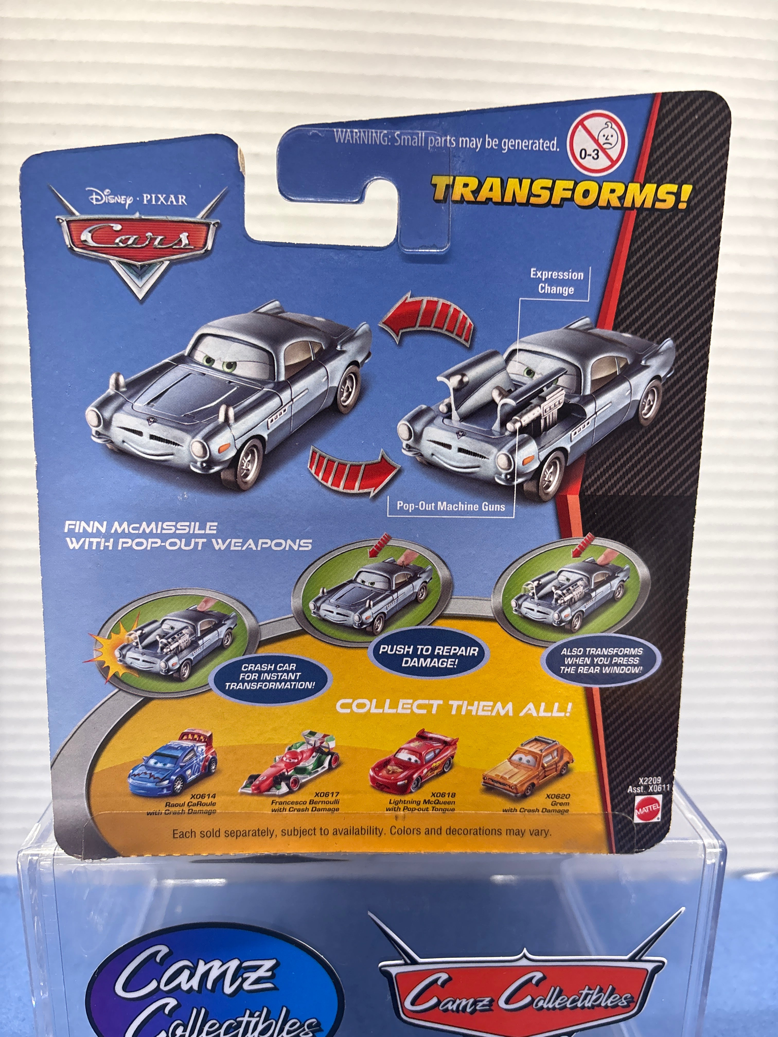 Disney Pixar Cars 2  Quick Changers Spy Finn McMissile with Pop-Out Weapons