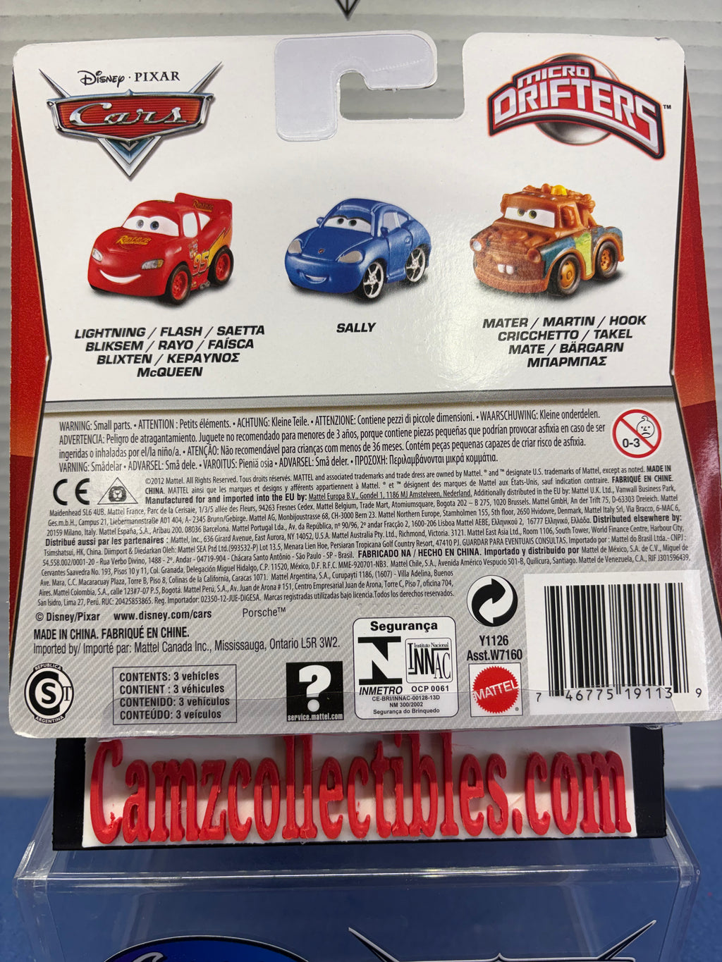 Disney Pixar Cars Micro Drifters 3 Pack Lightning McQueen, Sally, Mater