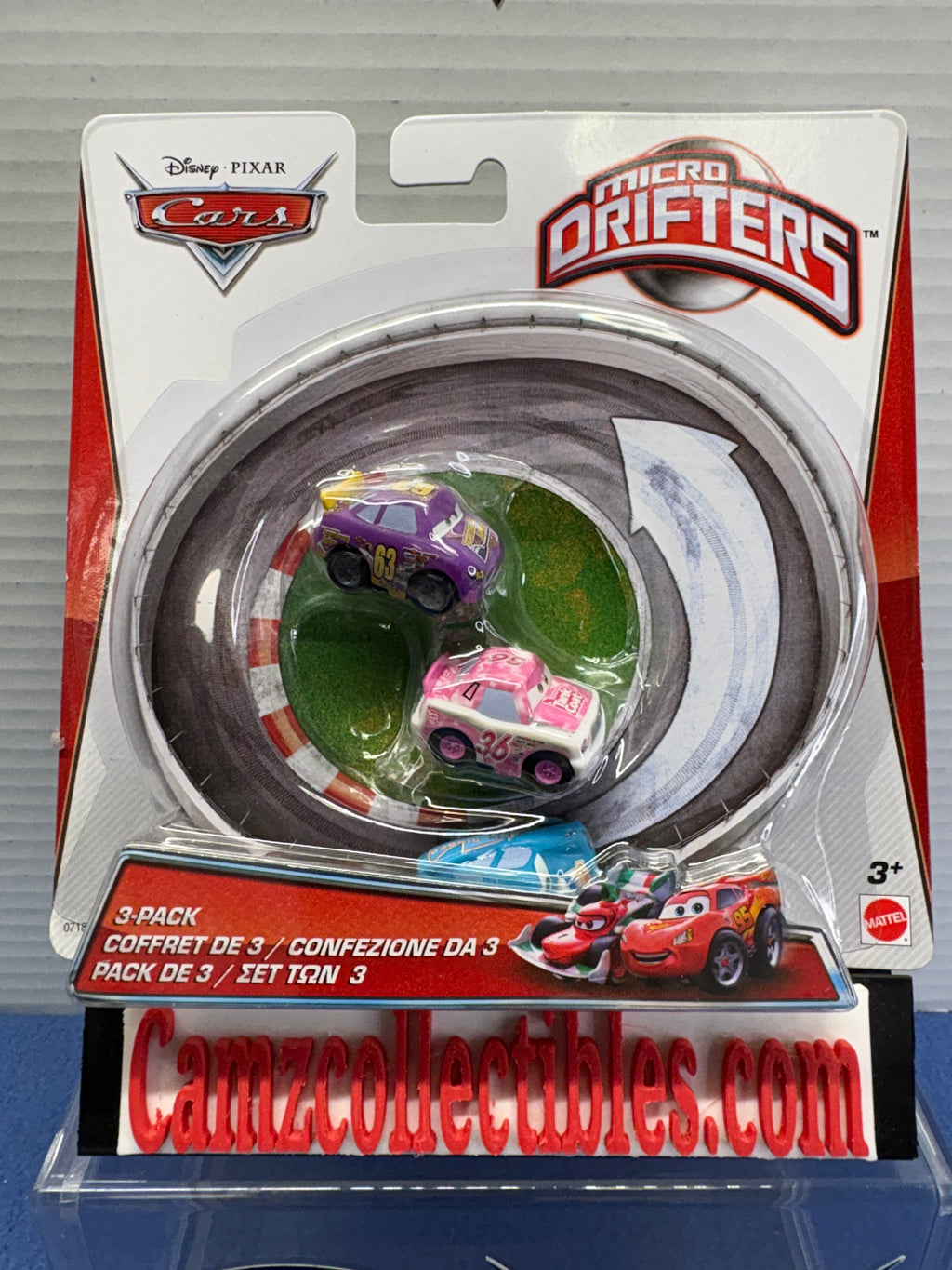 Disney Pixar Cars Micro Drifters 3 Pack Tank Coat, Bling Bling McQueen, Transberry Juice