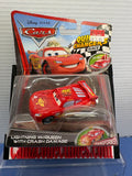 Disney Pixar Cars Quick Changers Lightning McQueen with crash damage (card condition)