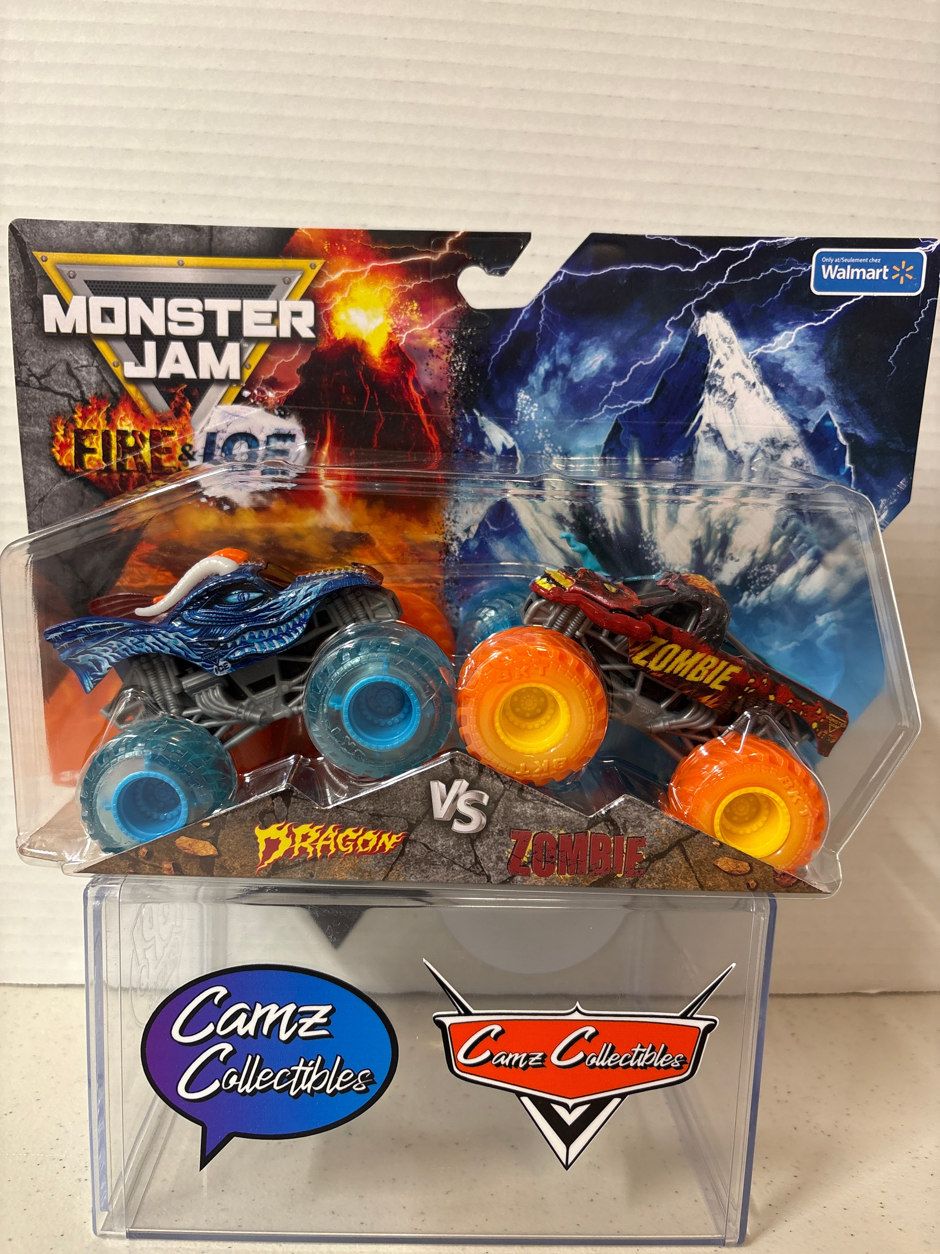 Monster Jam Dragon vs Zombie Fire and Ice Walmart Exclusive