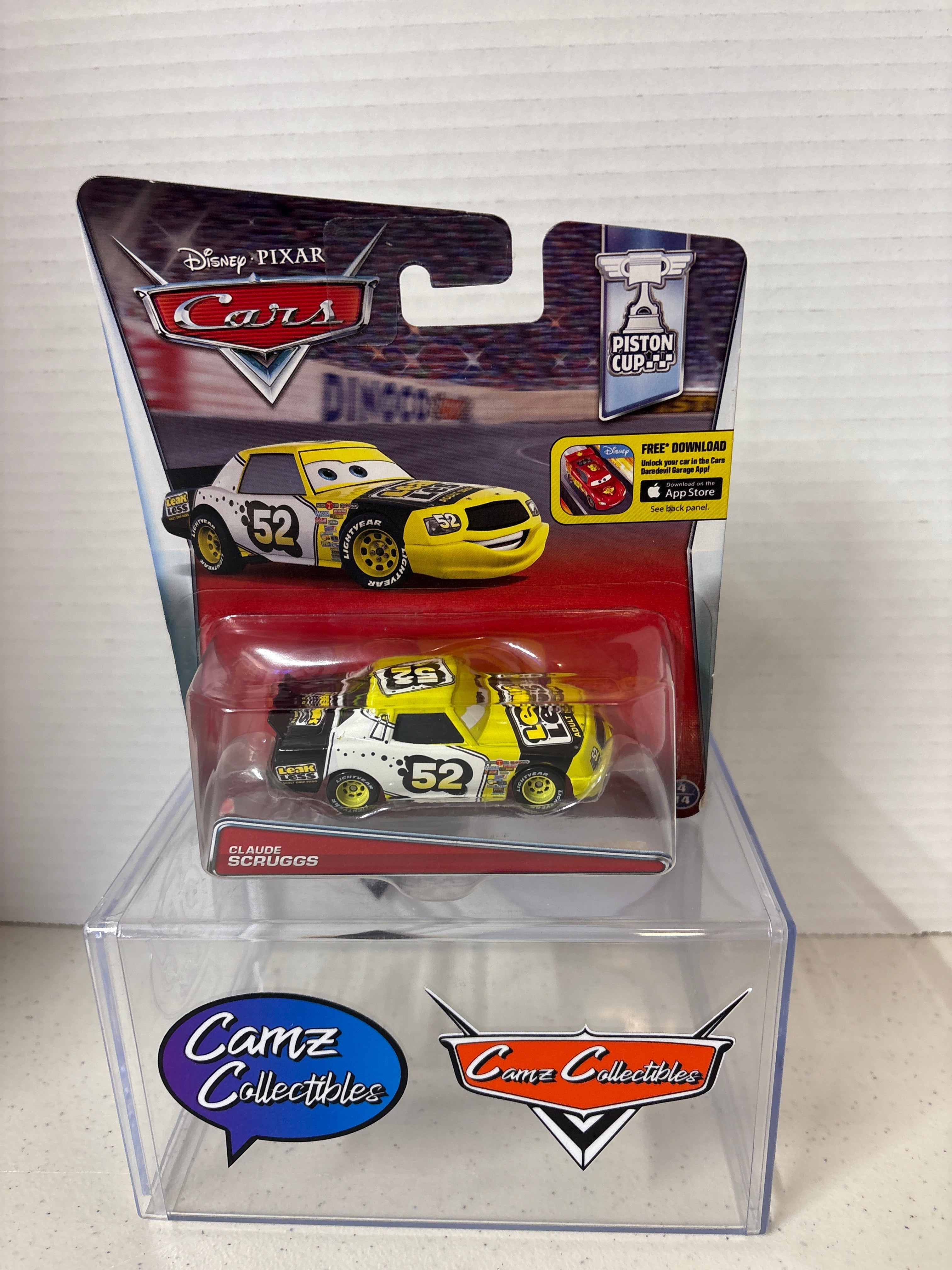 Disney Pixar Cars Claude Scruggs #52 Piston Cup Card
