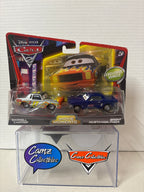 Disney Pixar Cars 2 Movie Moments Darrel Cartrip and Brent Mustangburger Exclusive Vehicle