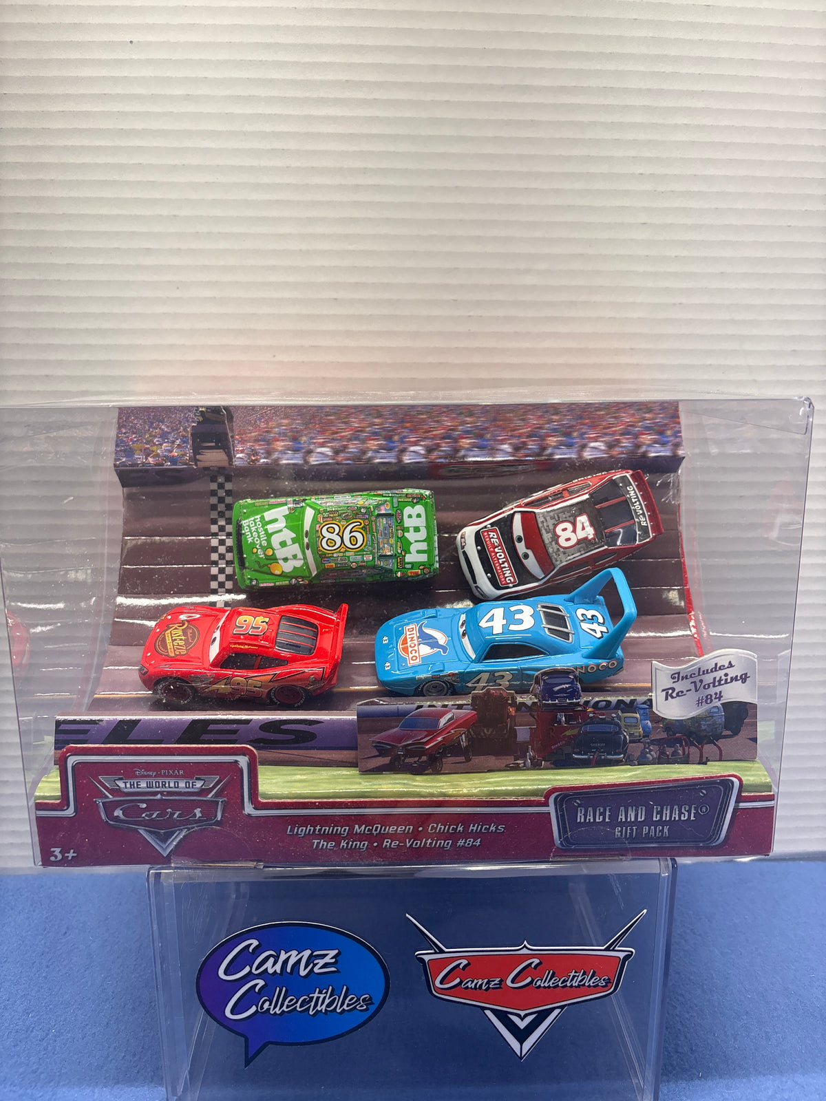 Disney Pixar Cars World of Cars Race and Chase Gift Pack Lightning McQueen, Chick Hicks, The King, Revolting #84