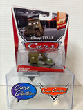 Disney Pixar Cars Race Team Sarge with Headset 95 Pit Crew series *small crack on the bottom of plastic*