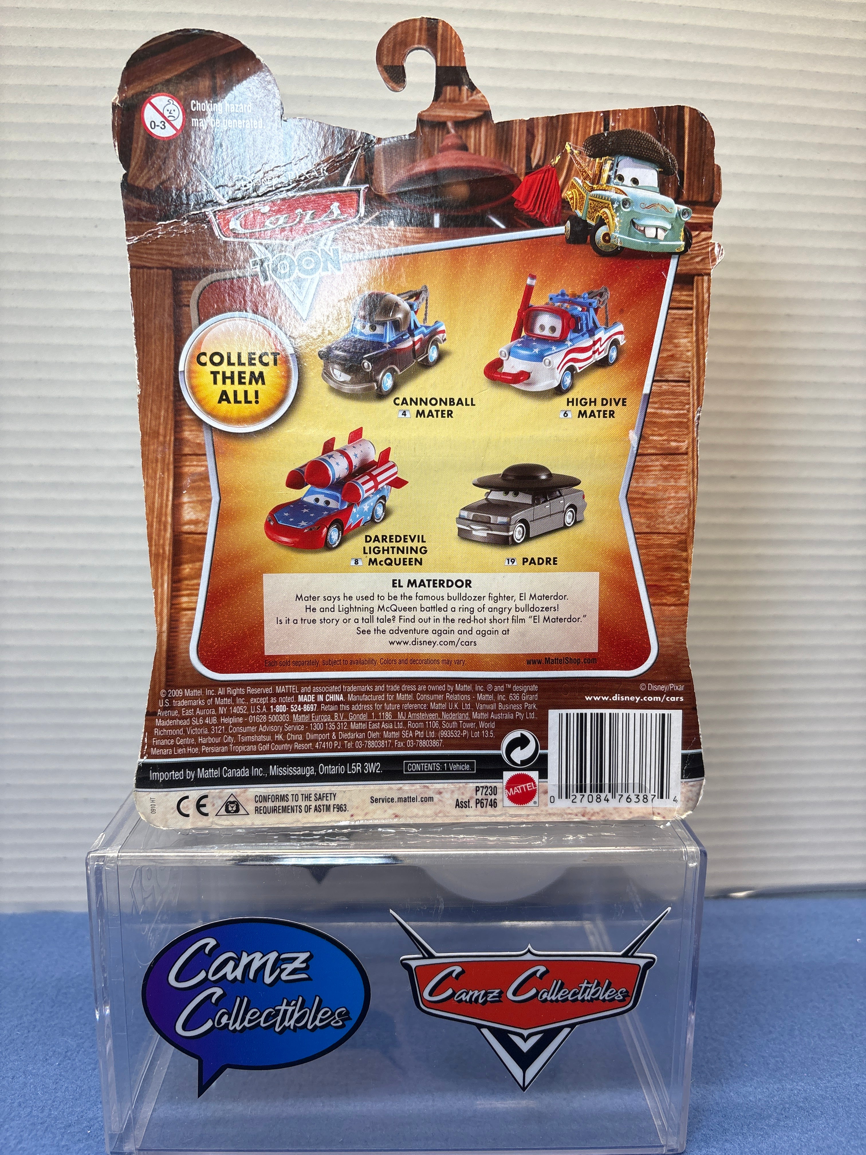 Disney Pixar Cars Toon Delux Padre - creased card at top