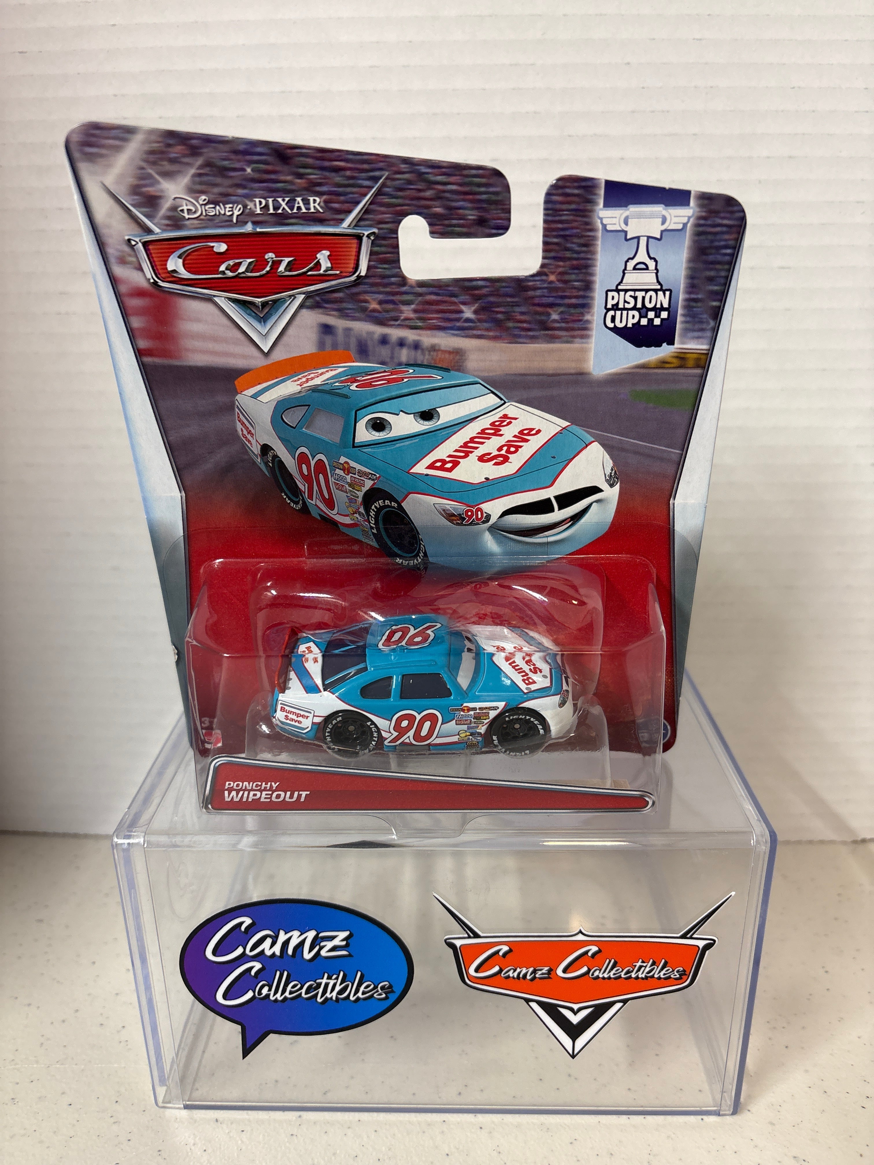 Disney Pixar Cars Ponchy Wipeout #90 Piston Cup Card