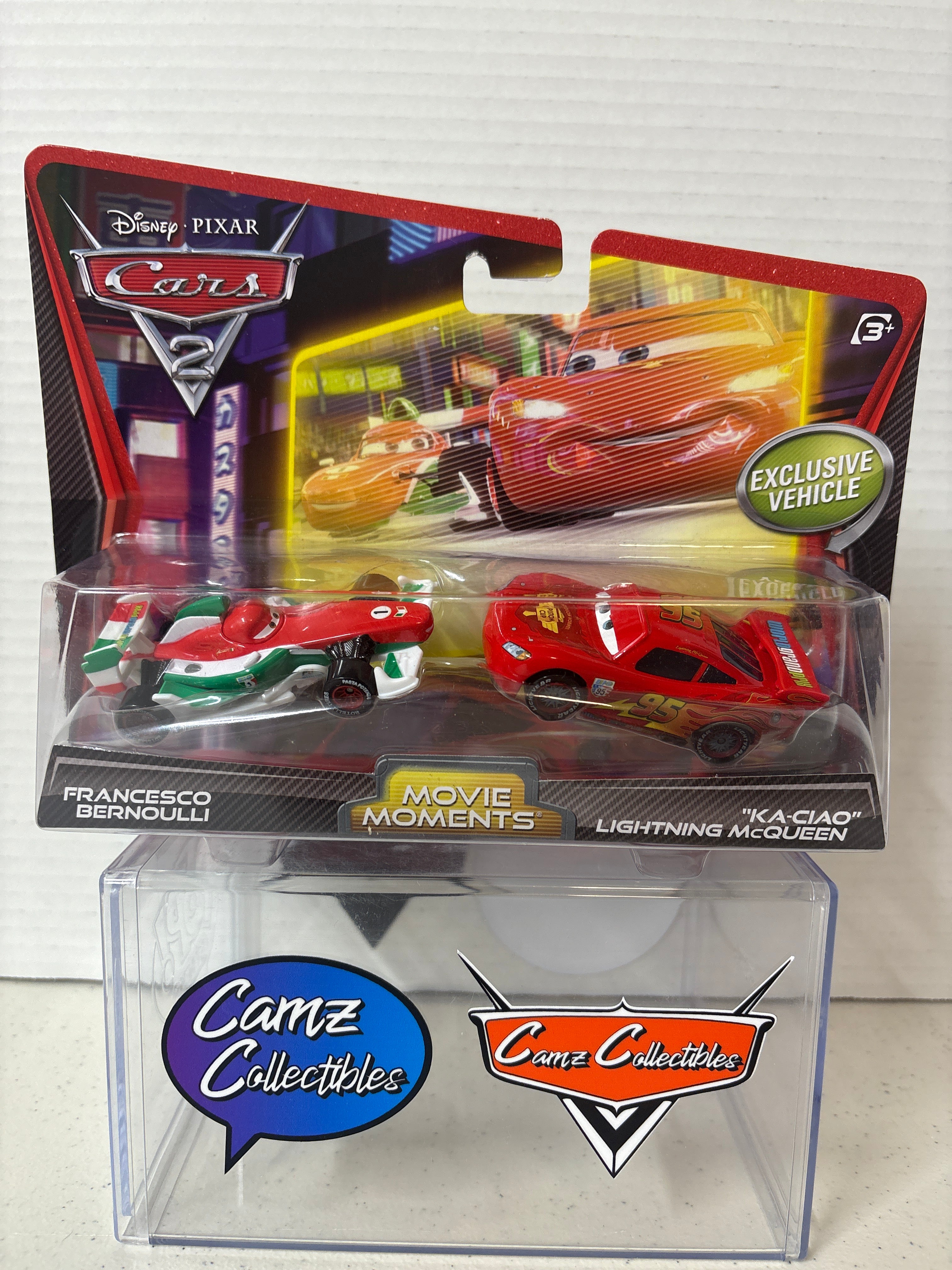 Disney Pixar Cars 2 Movie Moments Francesco Bernoulli and "Ka-Ciao" Lightning McQueen Exclusive Vehicle