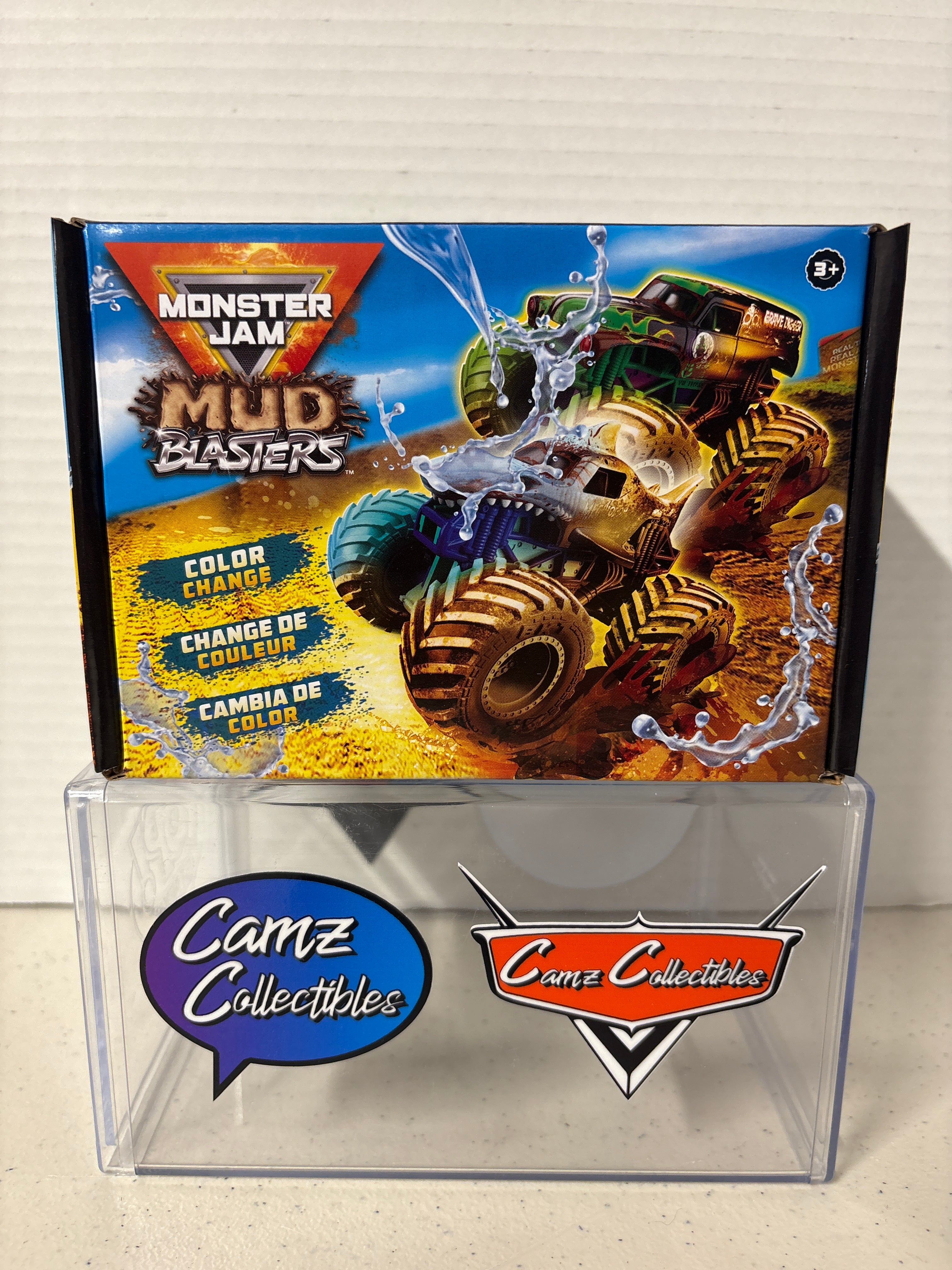 Monster Jam Mud Blasters Color Changer 2 Pack Grave Gigger & Megalodon 2024 Spinmaster