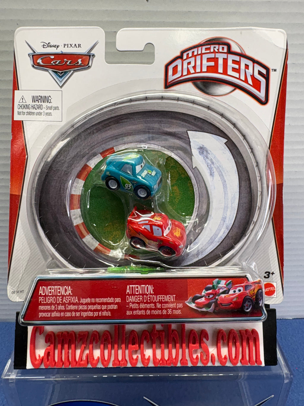 Disney Pixar Cars Micro Drifters 3 Pack Chick Hicks, Lightning McQueen, Spare O Mint