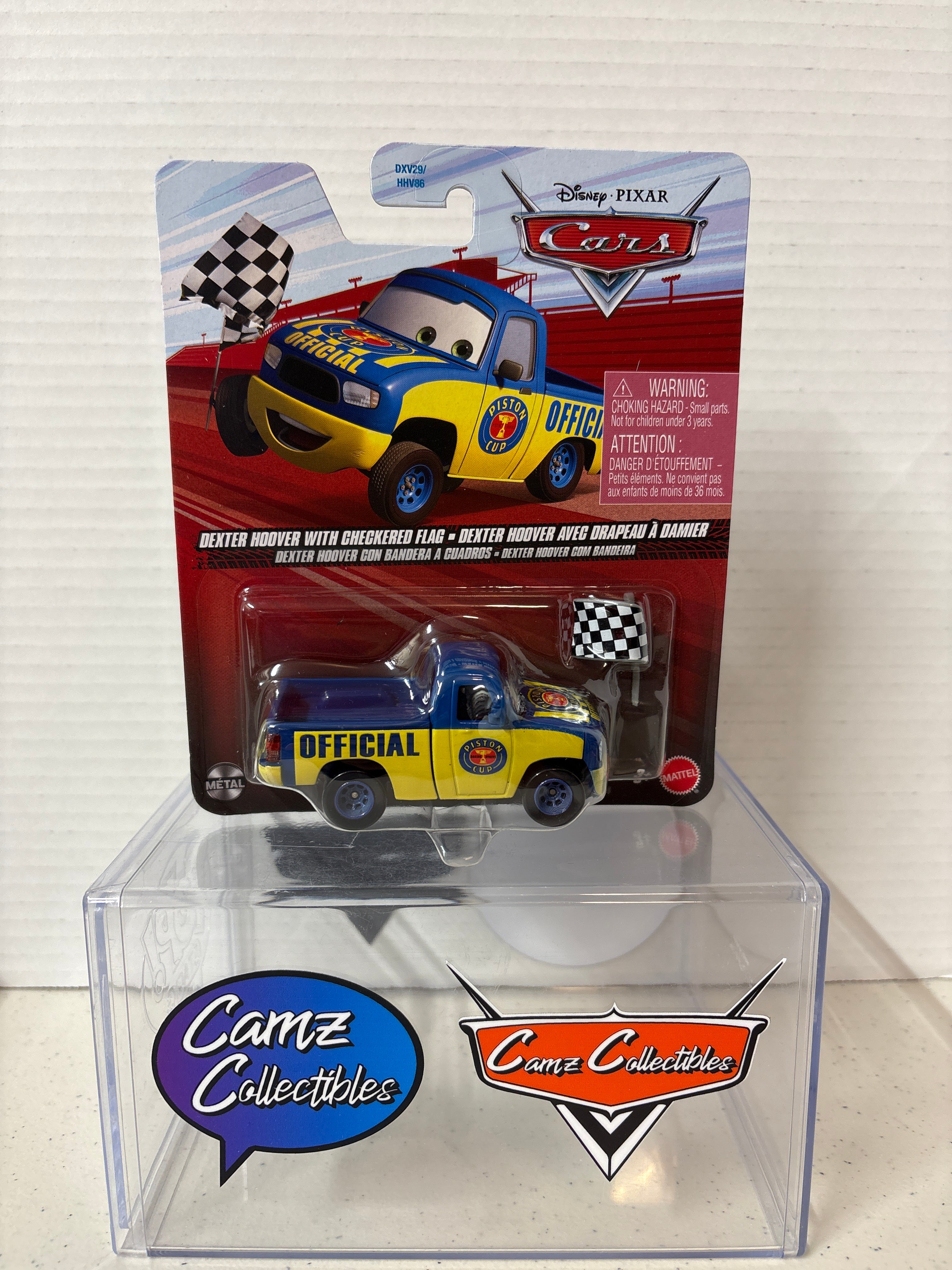 Disney Pixar Cars Dexter Hoover with Checkered Flag 2026 re release on 2021 metal card