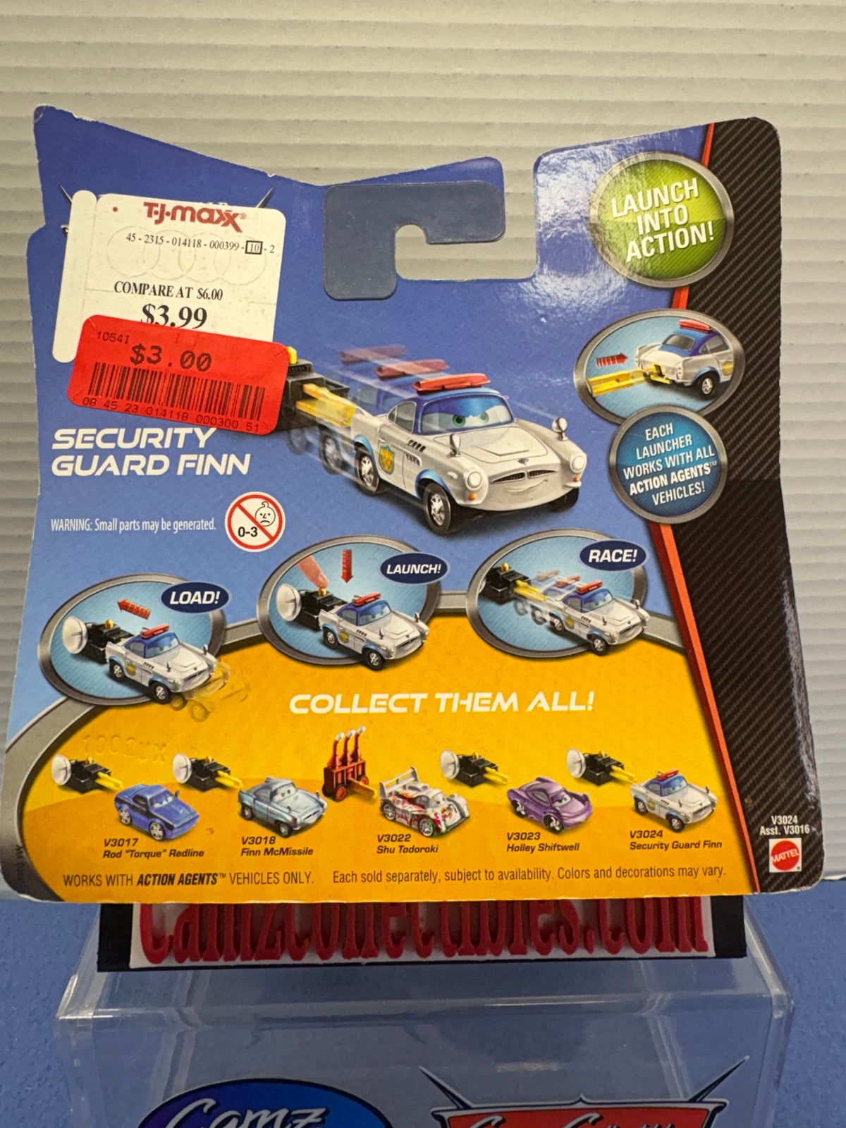Disney Pixar Cars 2 Action Agent Security Guard Finn