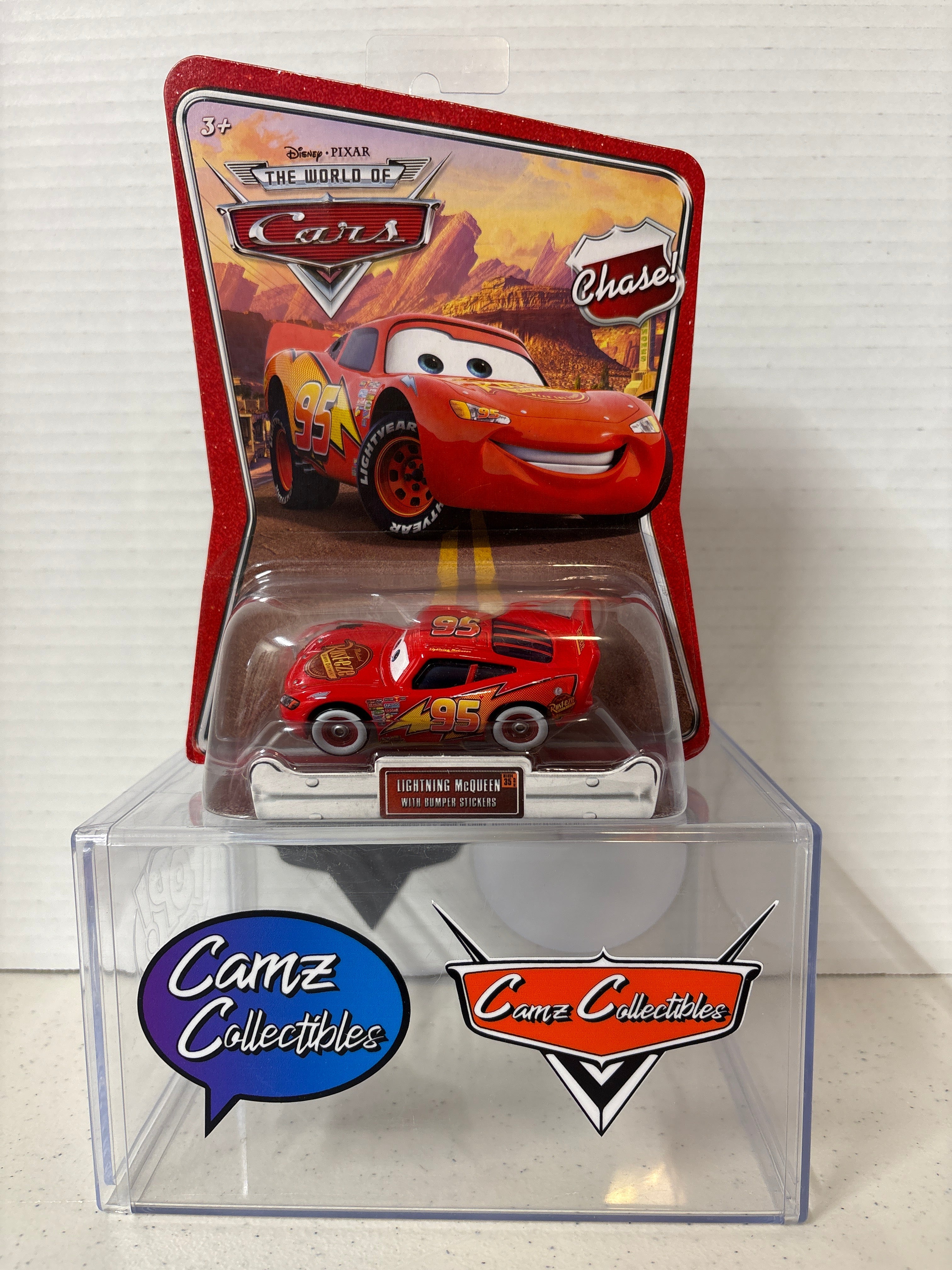 Disney Pixar World of Cars Lightning McQueen with Bumper Stickers (Chase) loose back