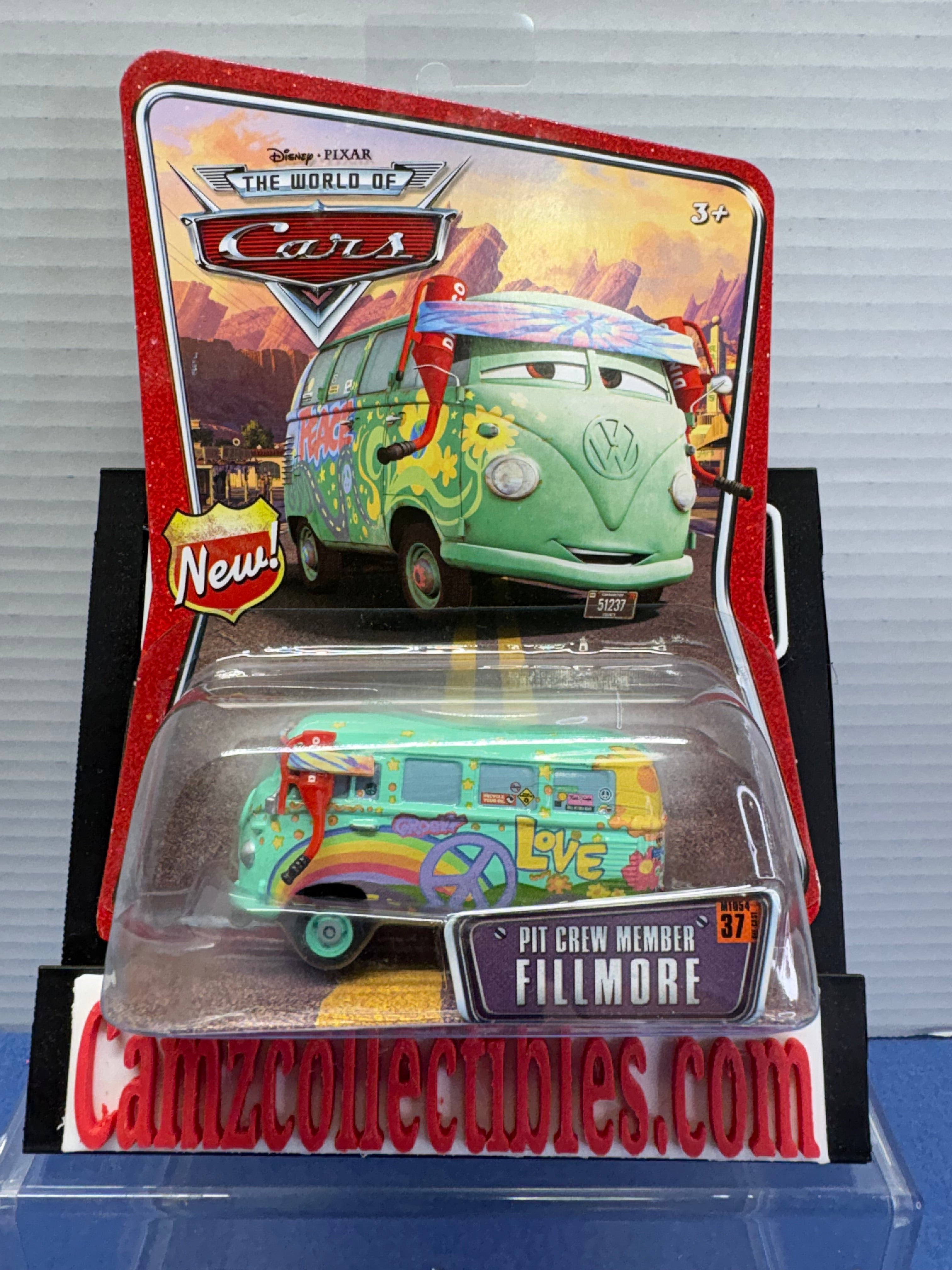 Disney Pixar Cars World of Cars Pit Crew Member Fillmore (New!) card back