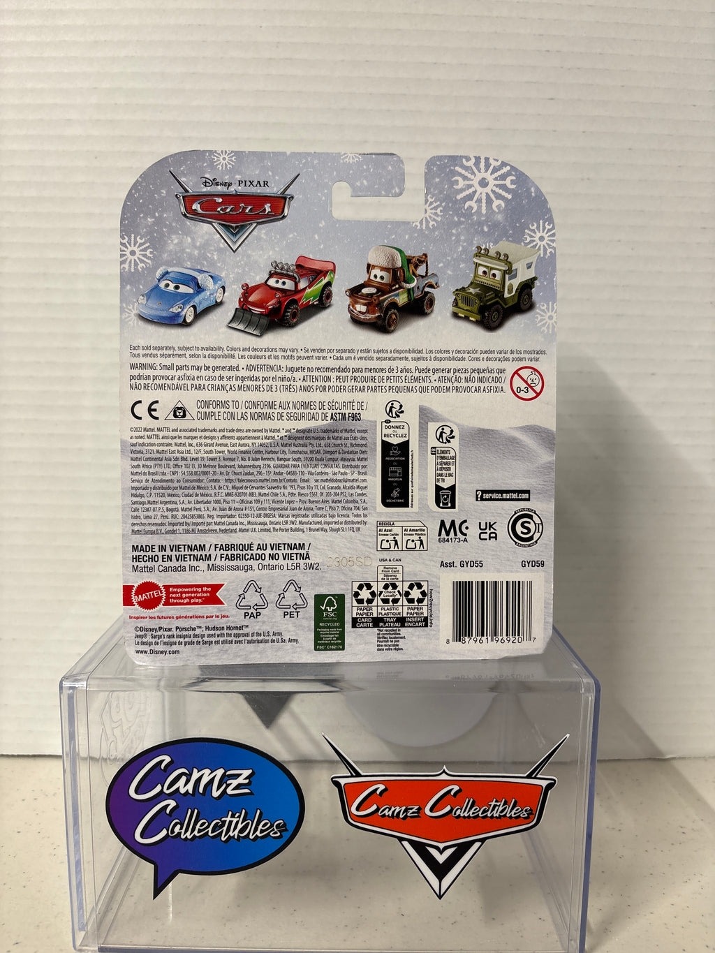 Disney Pixar Cars Christmas Doc Hudson on metal 2021 card