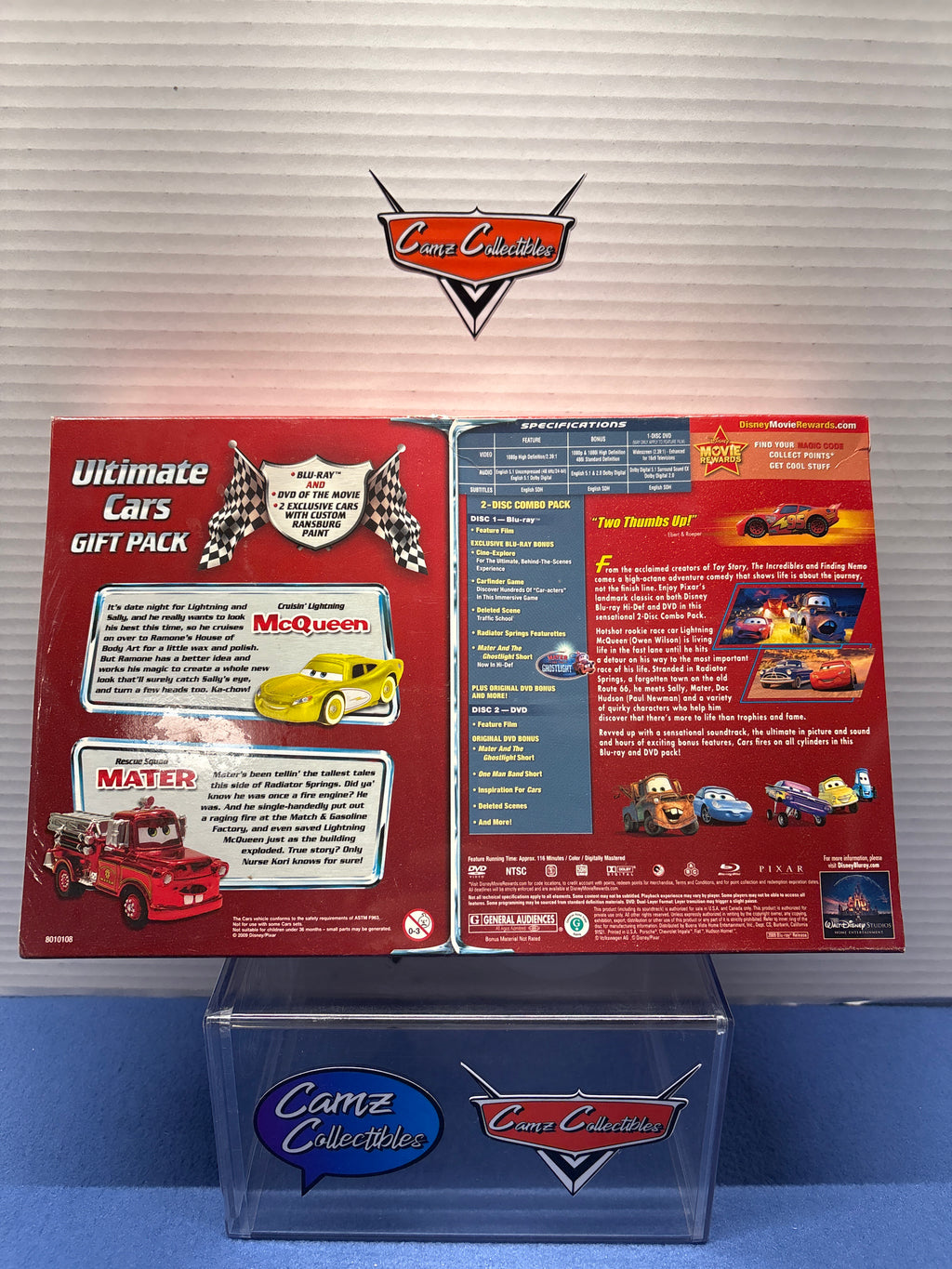 Disney Pixar Cars Ultimate Cars Gift Pack Blu-Ray & DVD with 2 Exclusive cars with Custom Ransburg Paint