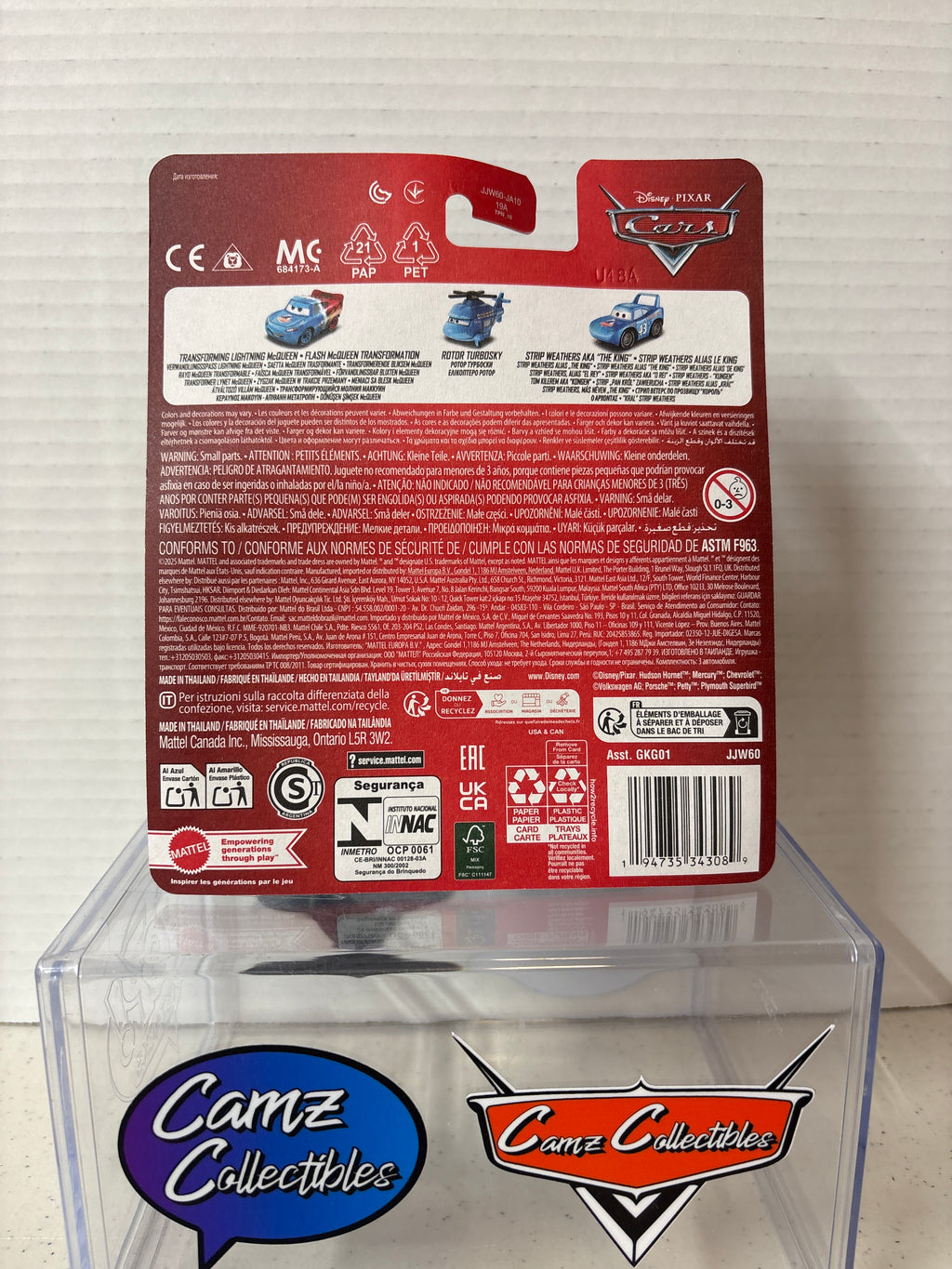 Disney Pixar Cars Mini Racers Transforming McQueen, The King, and Rotor Turbosky
