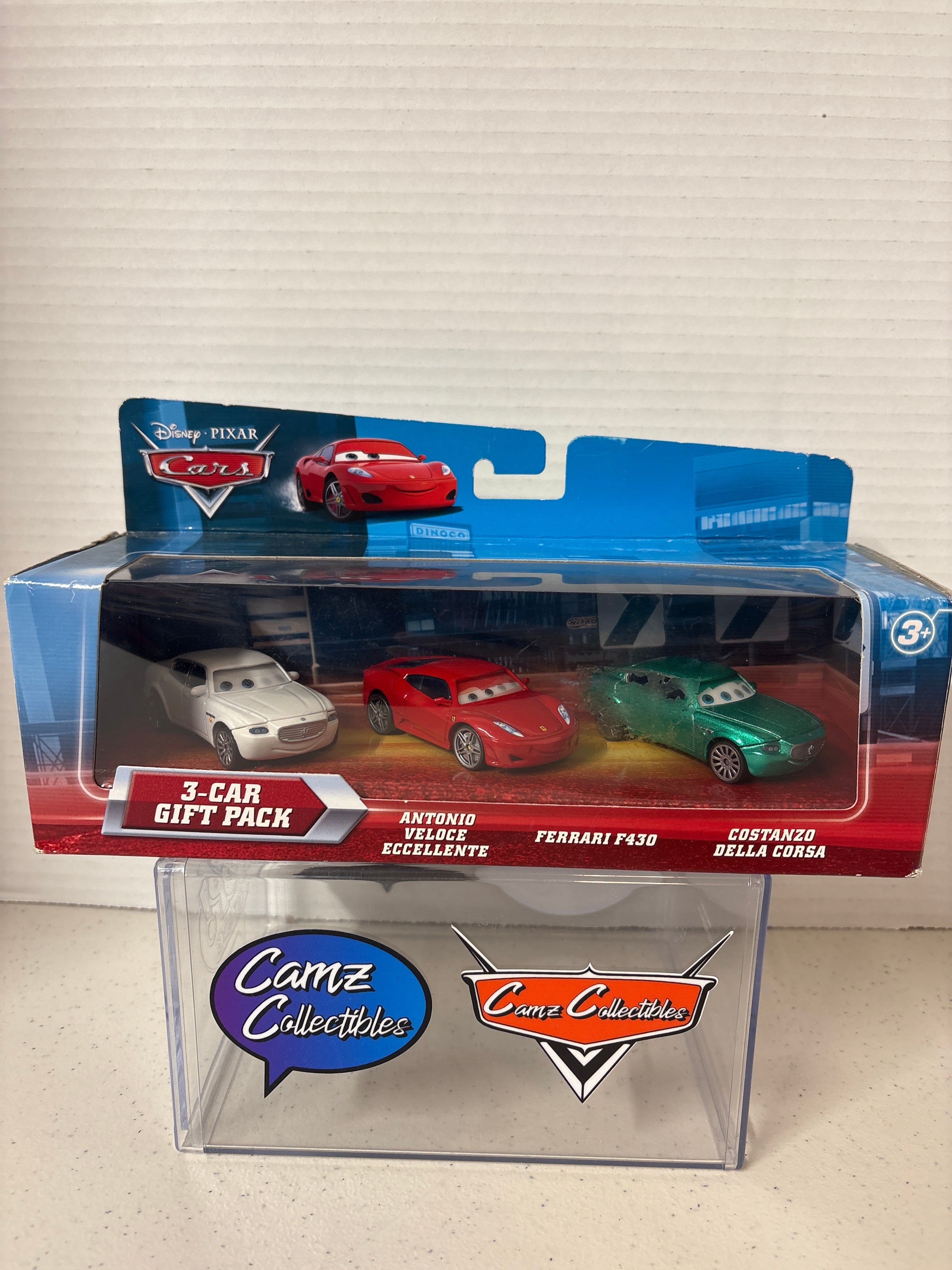 Disney Pixar Cars 3 Car Gift Pack Antonio, Ferrari, Costanzo lenticular eyes