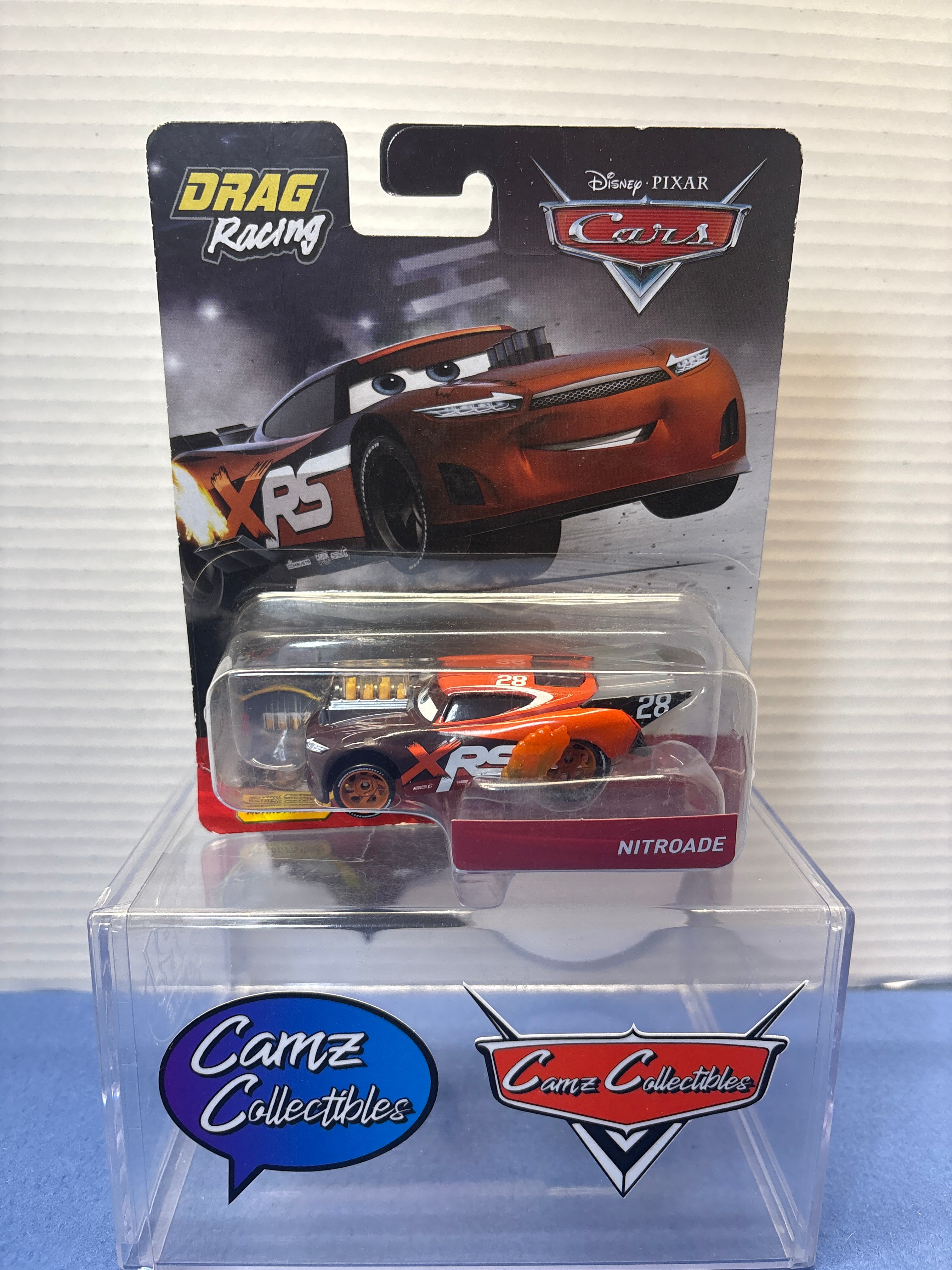 Disney Pixar Cars XRS Drag Racing Nitroade with moving pistons
