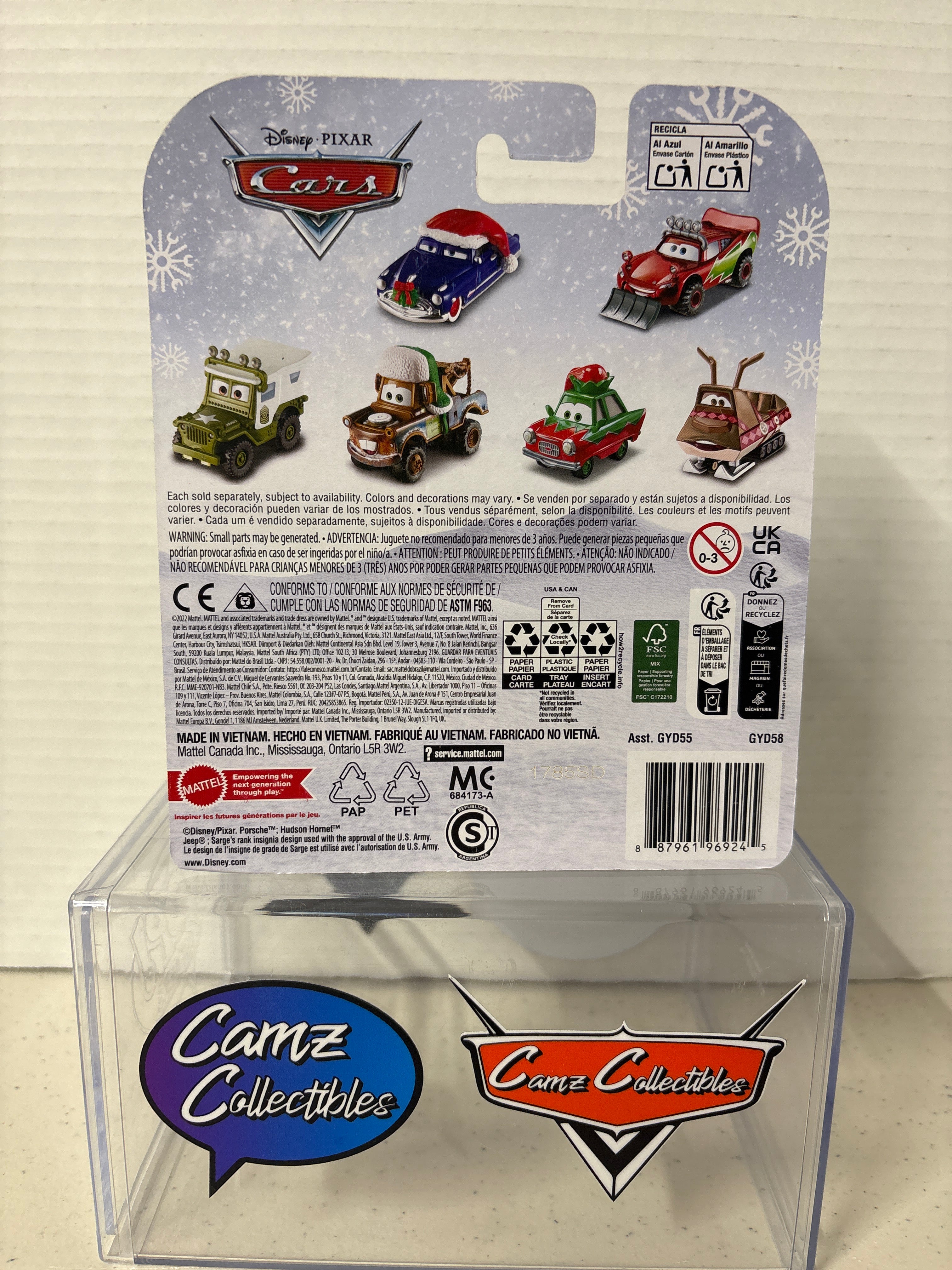 Disney Pixar Cars Christmas Sally on metal 2021 card