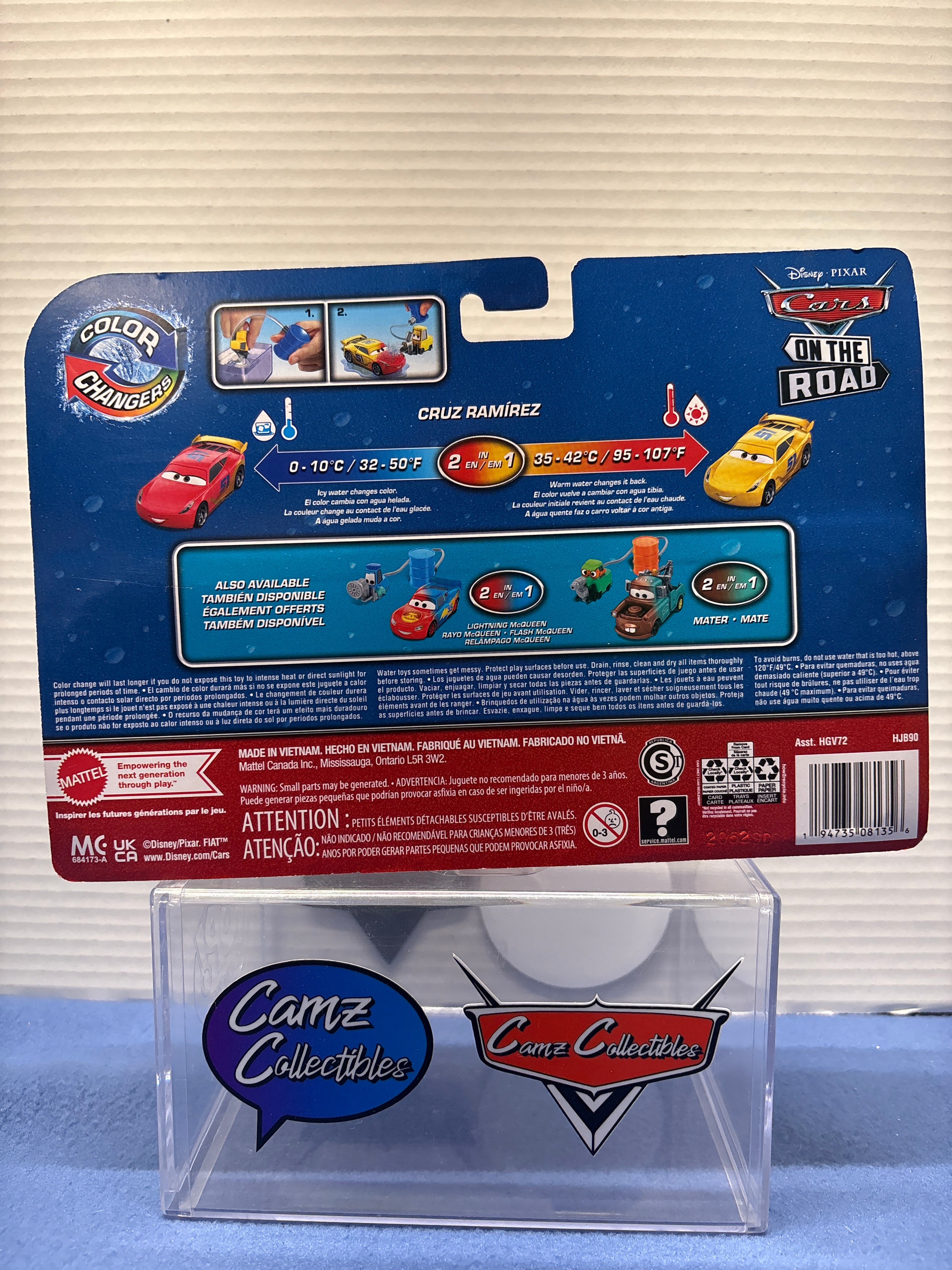 Disney Pixar Cars On the Road Color Changer Cruz Ramirez with water squirting pitty