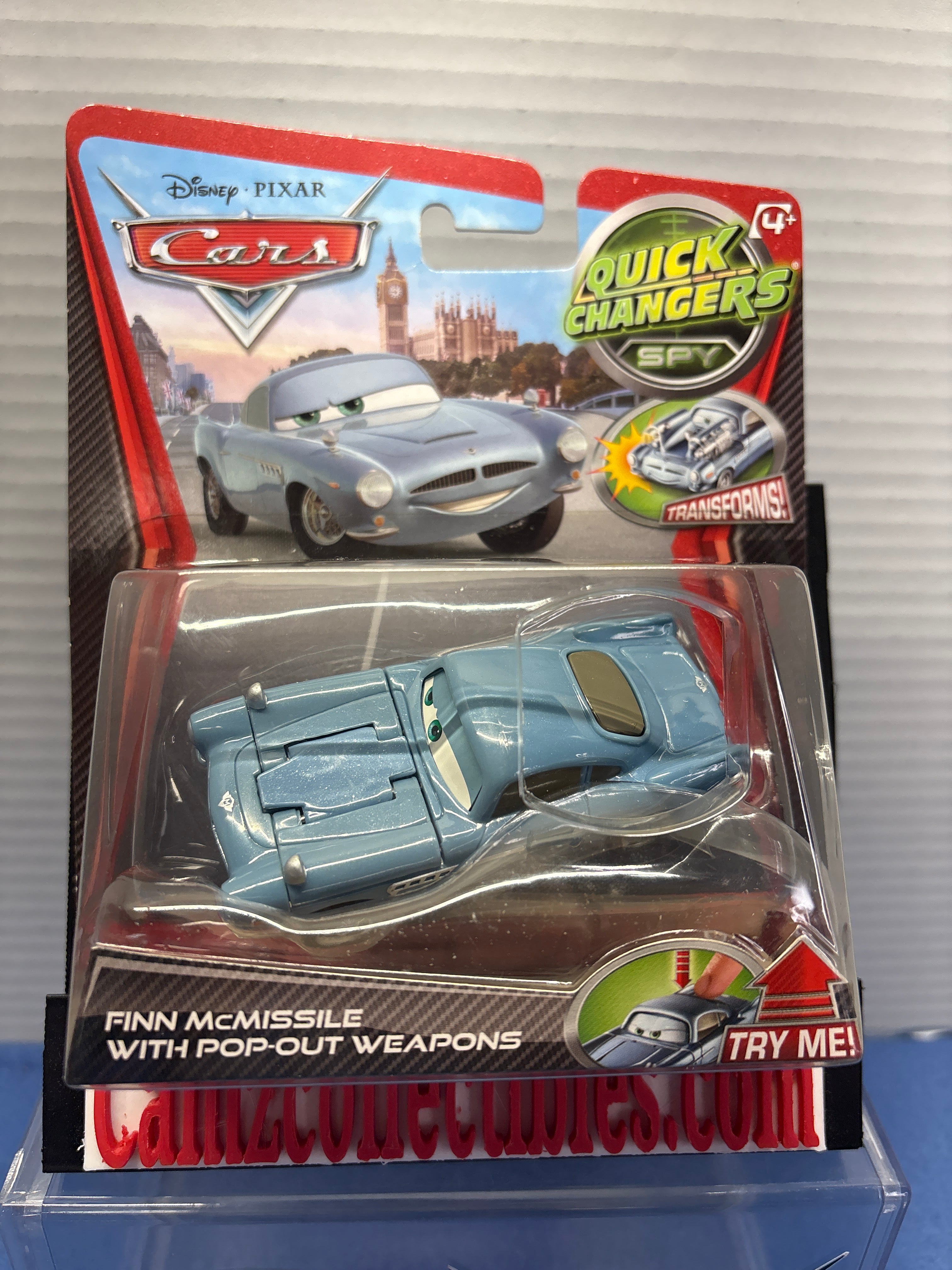 Disney Pixar Cars 2  Quick Changers Spy Finn McMissile with Pop-Out Weapons