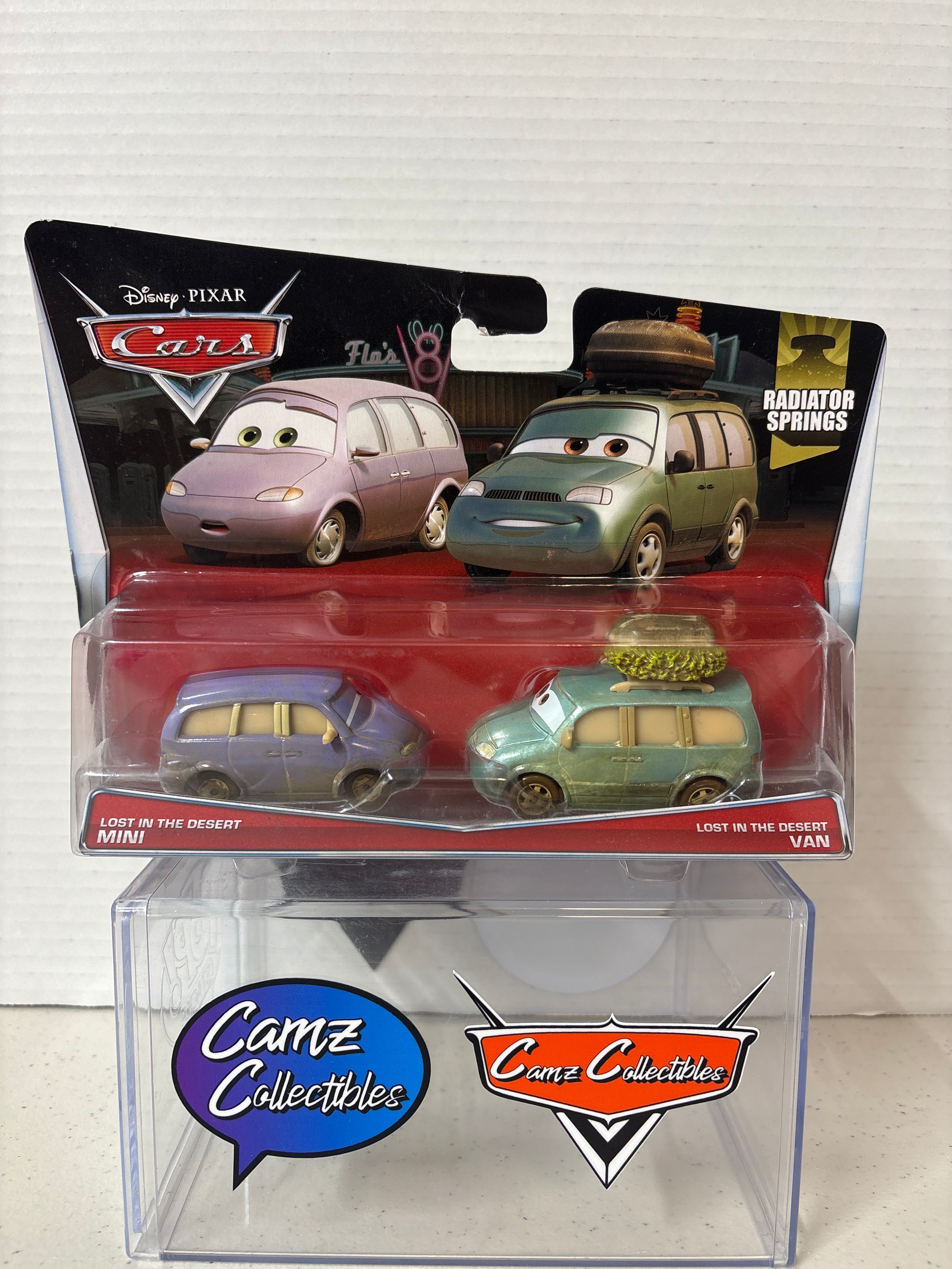 Disney Pixar Cars Lost in the Desert Mini and Van Radiator Springs card