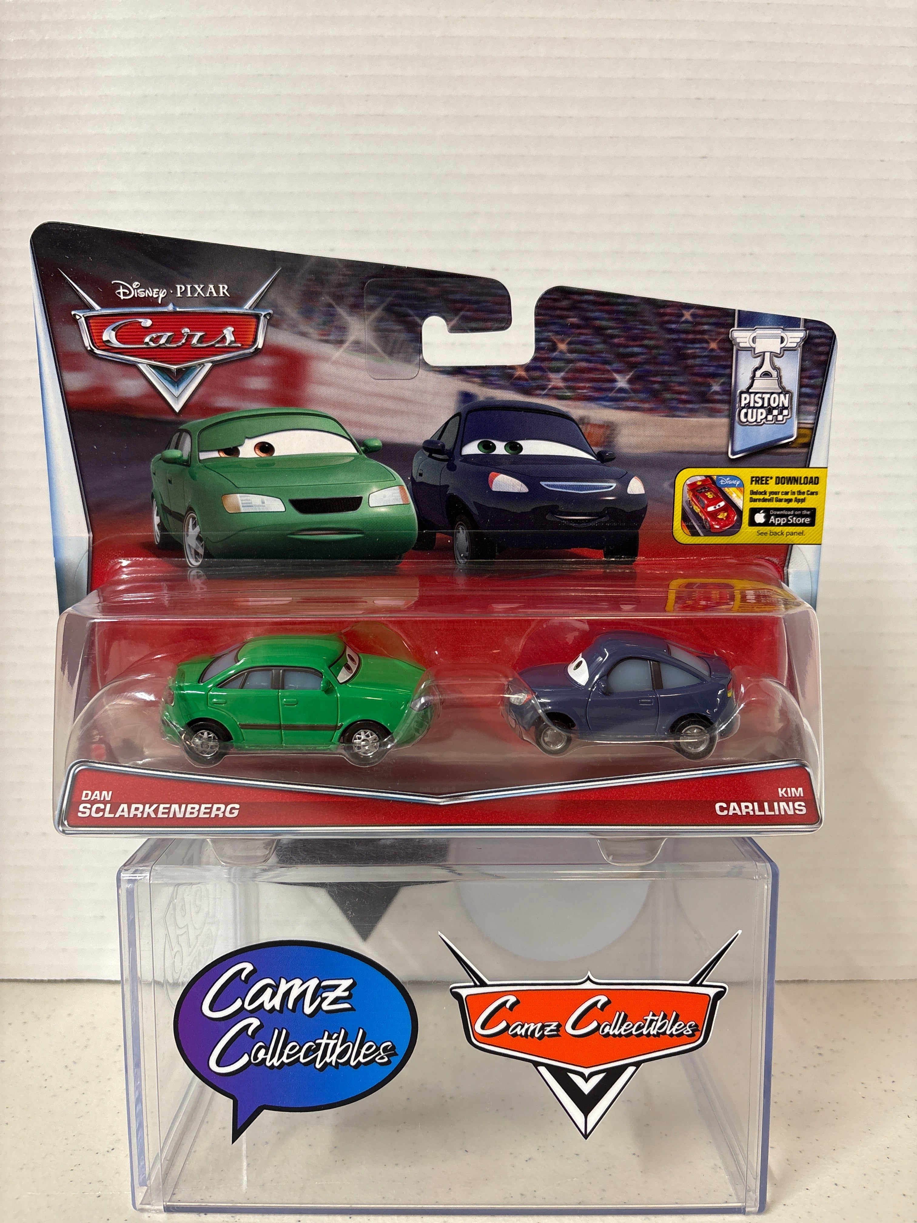 Disney Pixar Cars 2-pack Piston Cup Dan Sclarkenberg & Kim Carllins