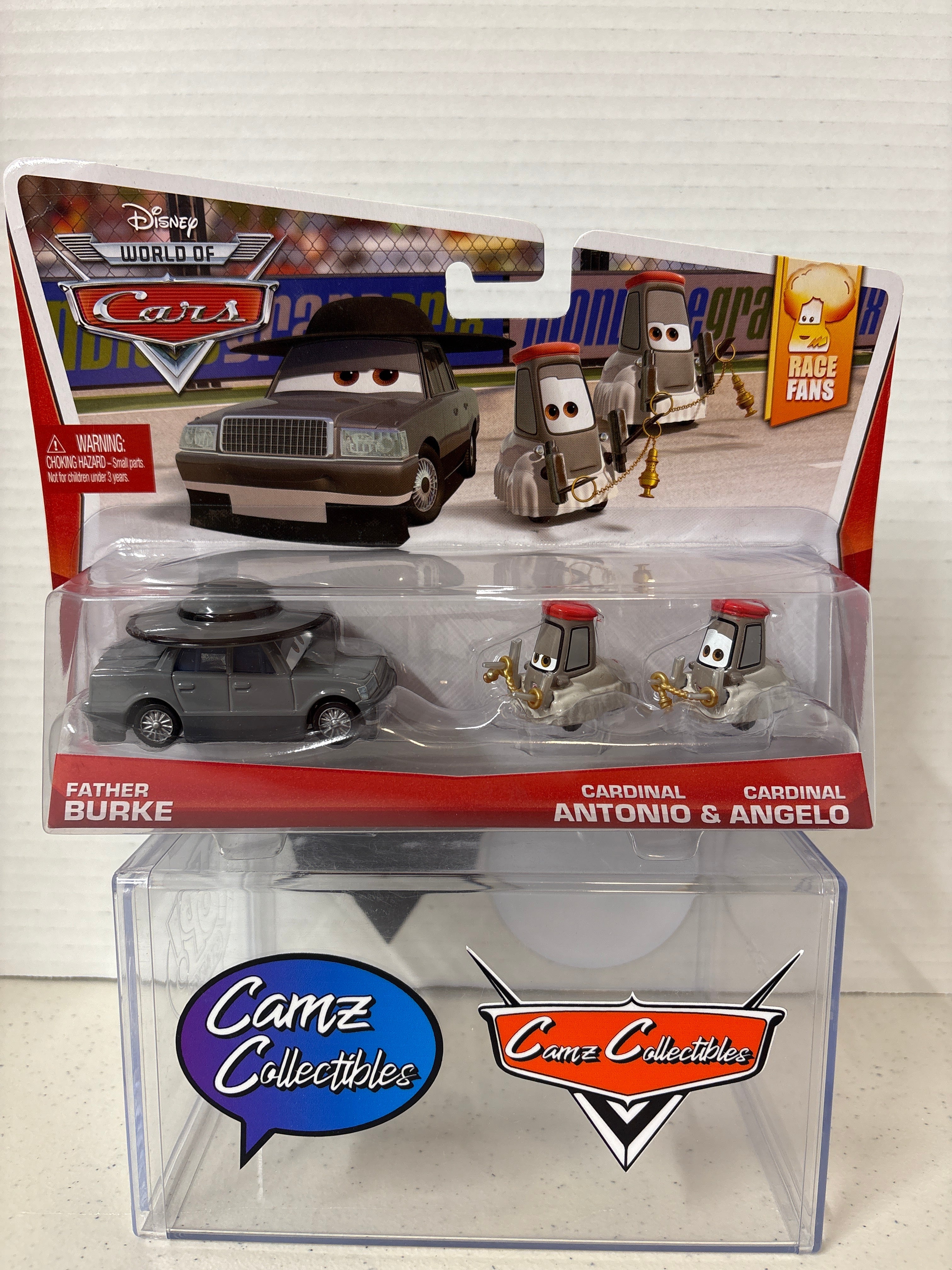 Disney Pixar Cars 2-pack Race Fans Father Burke & Cardinal Antonio & Cardinal Angelo