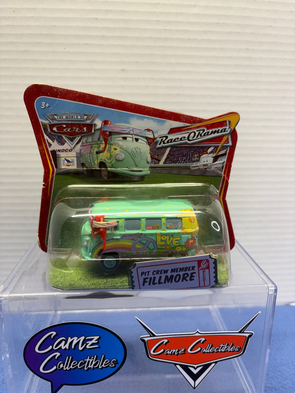 Disney Pixar Cars World of Cars Pit Crew Member Fillmore on short card (card condition)
