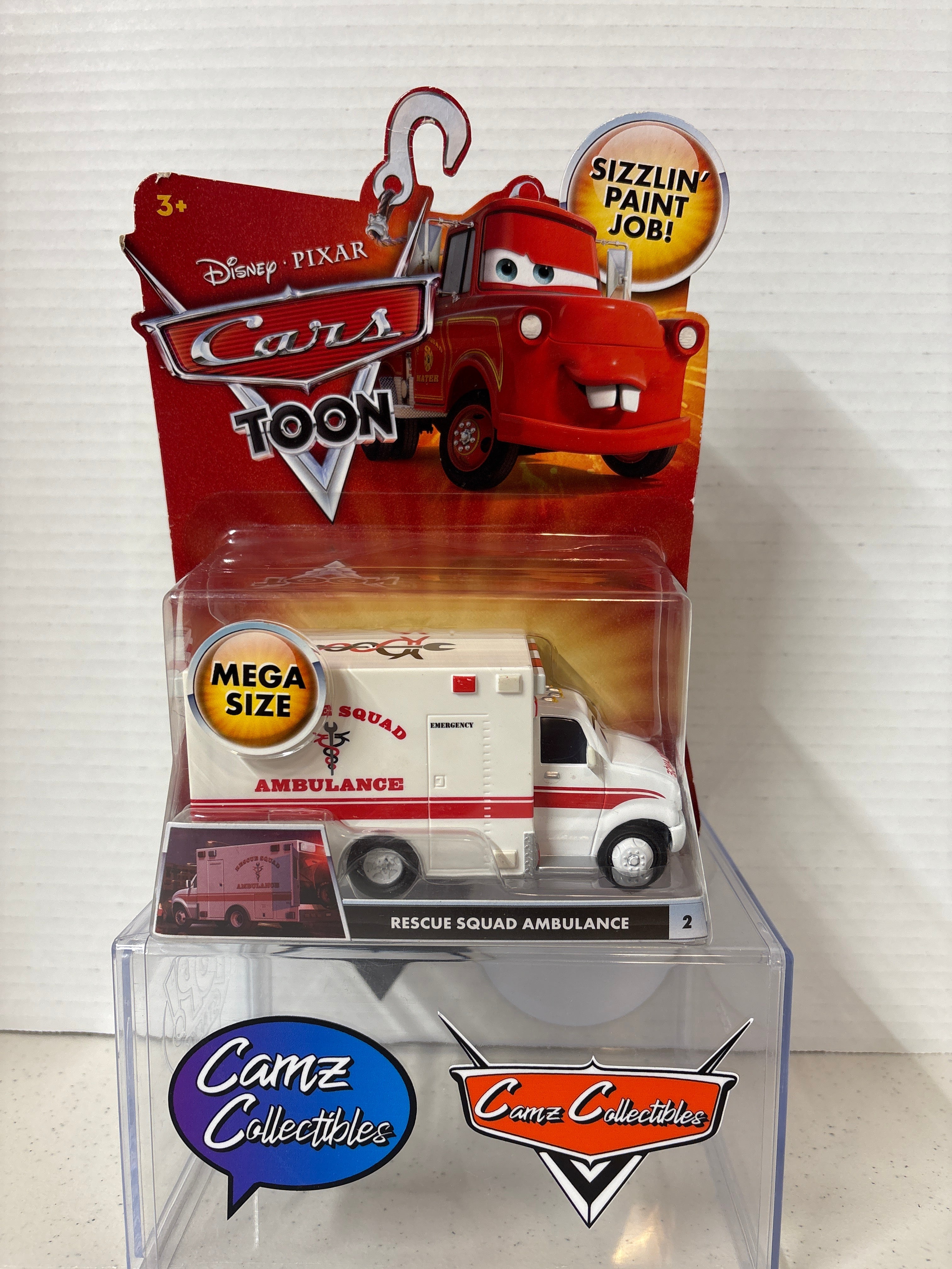 Disney Pixar Cars Toon Rescue Squad Ambulance #2 Mega Size