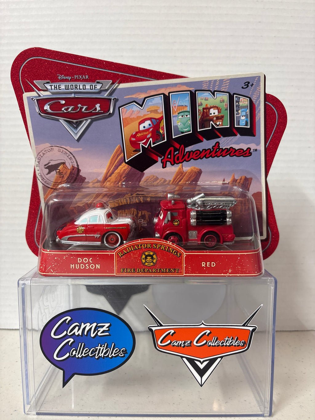 Disney Pixar Cars World of Cars Mini Adventures Radiator Springs Fire Department Doc Hudson & Red