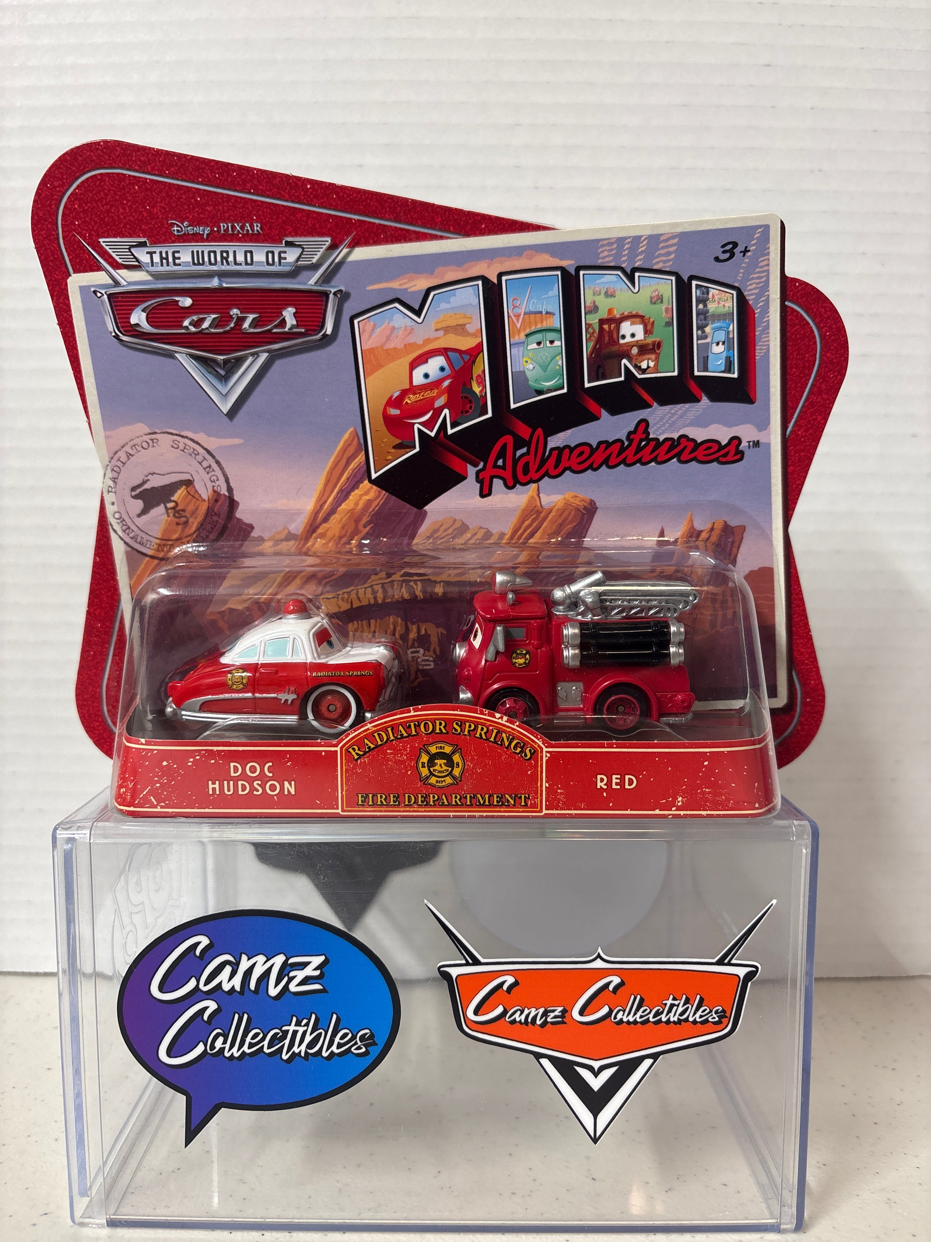Disney Pixar Cars World of Cars Mini Adventures Radiator Springs Fire Department Doc Hudson & Red