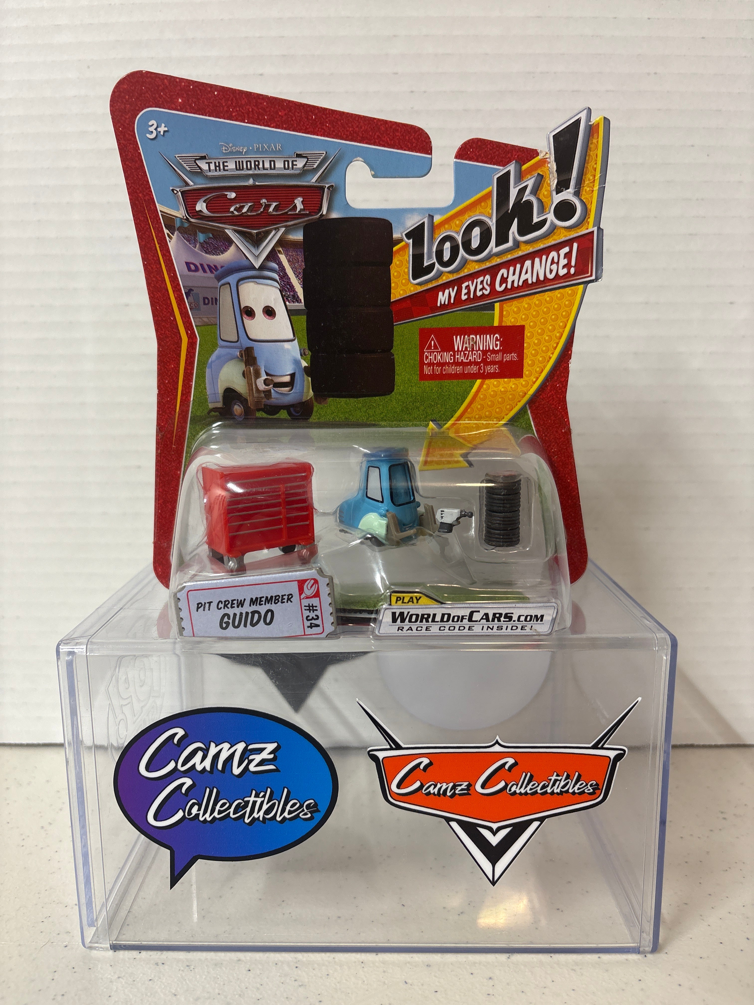 Disney Pixar Cars World of Cars Lenticular Eyes Pit Crew Member Guido #34