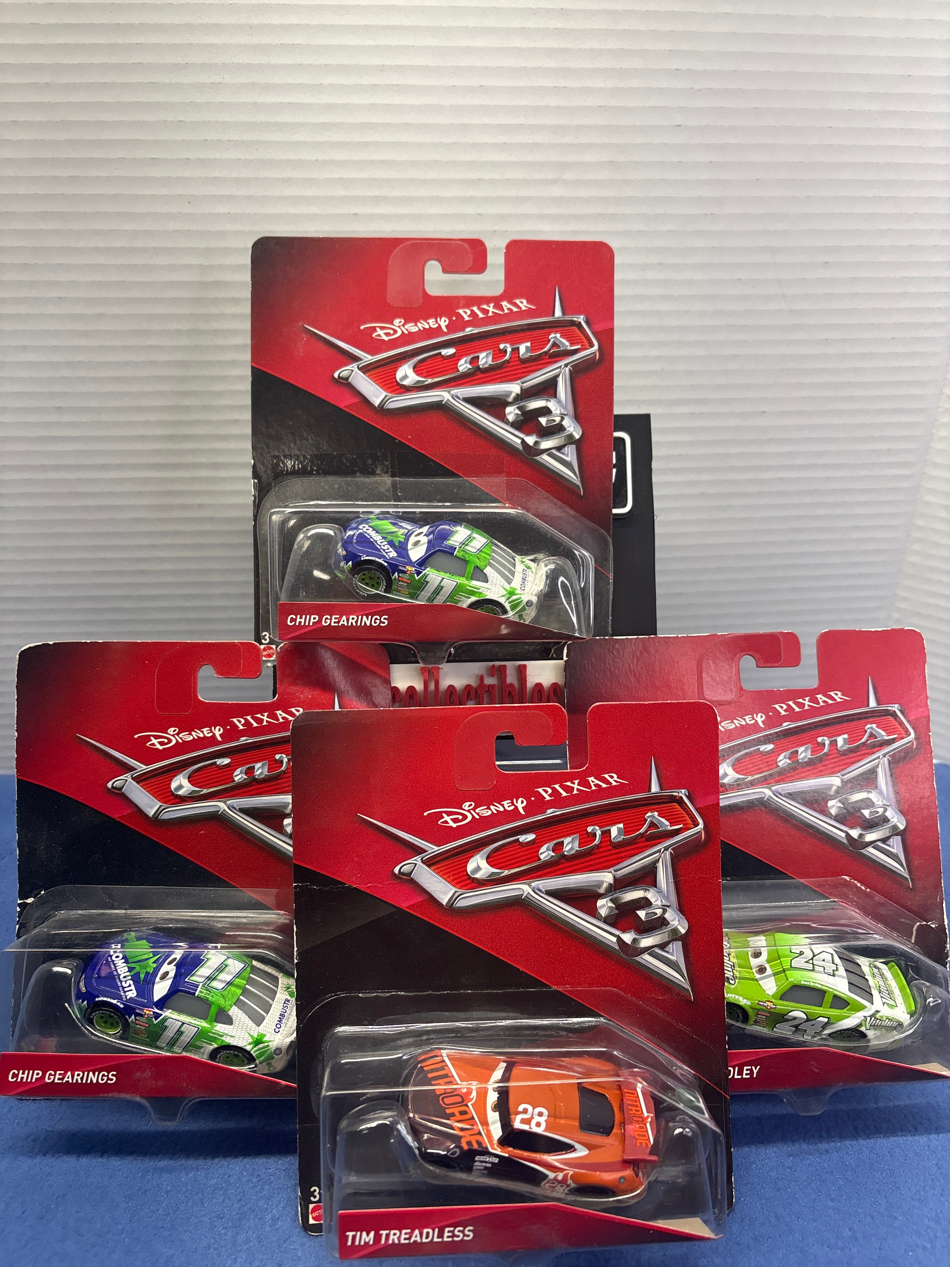 Disney Pixar Cars 3 Racers Bundle of 4 - Brick Yardley, Tim Treadless, and quantity of 2 Chip Gearings