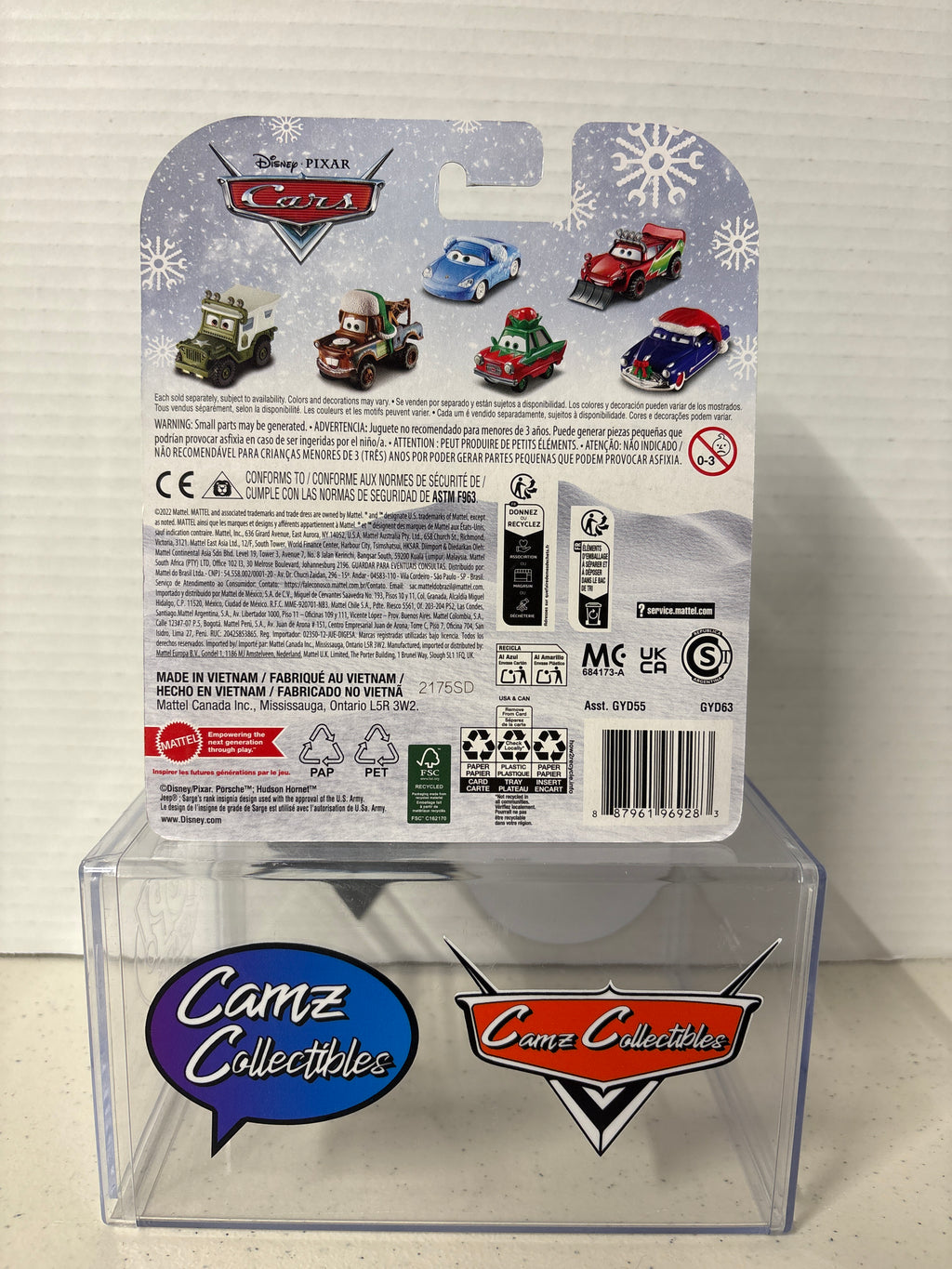 Disney Pixar Cars Christmas Snowmobile on metal 2021 card