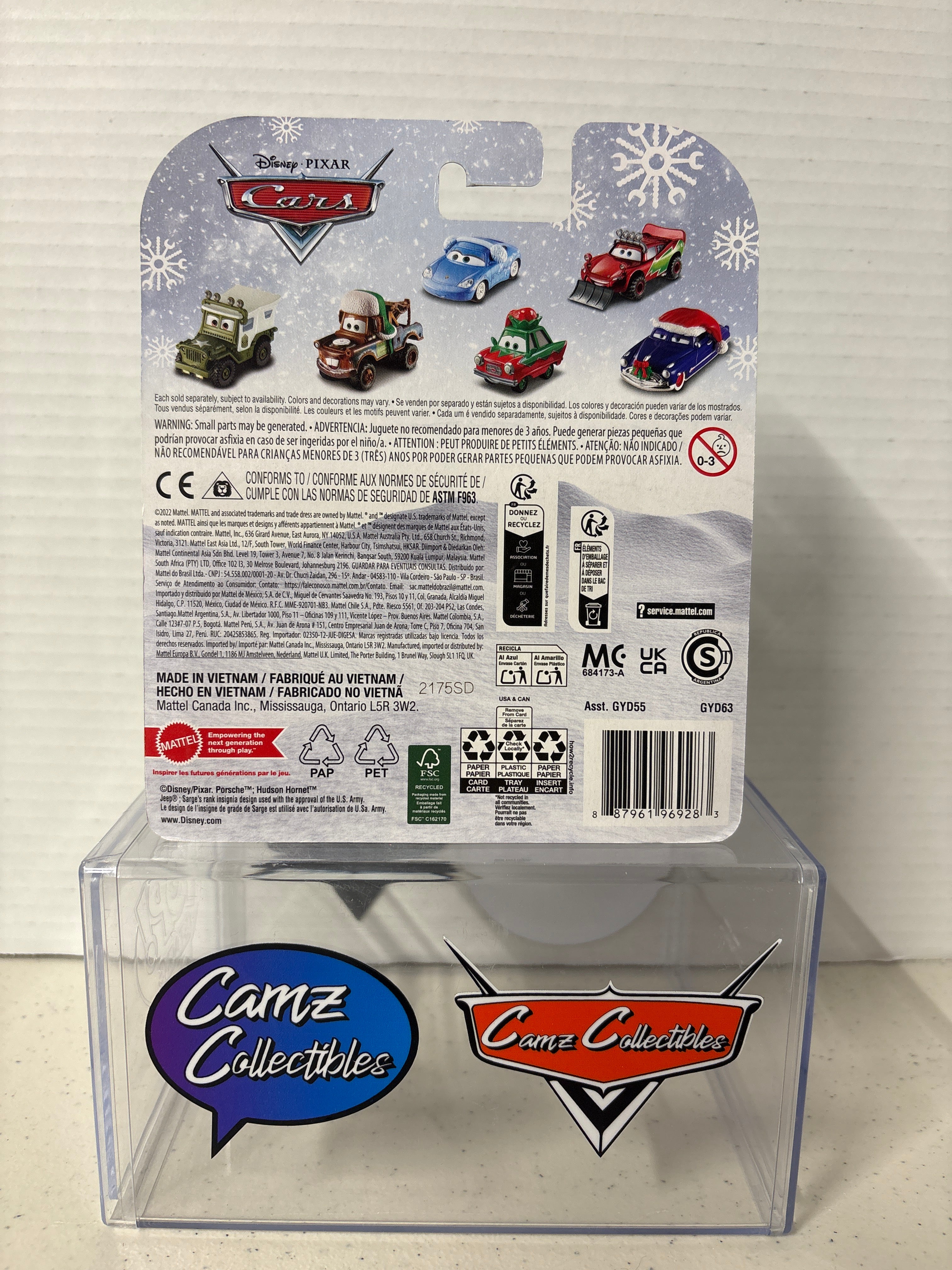 Disney Pixar Cars Christmas Snowmobile on metal 2021 card