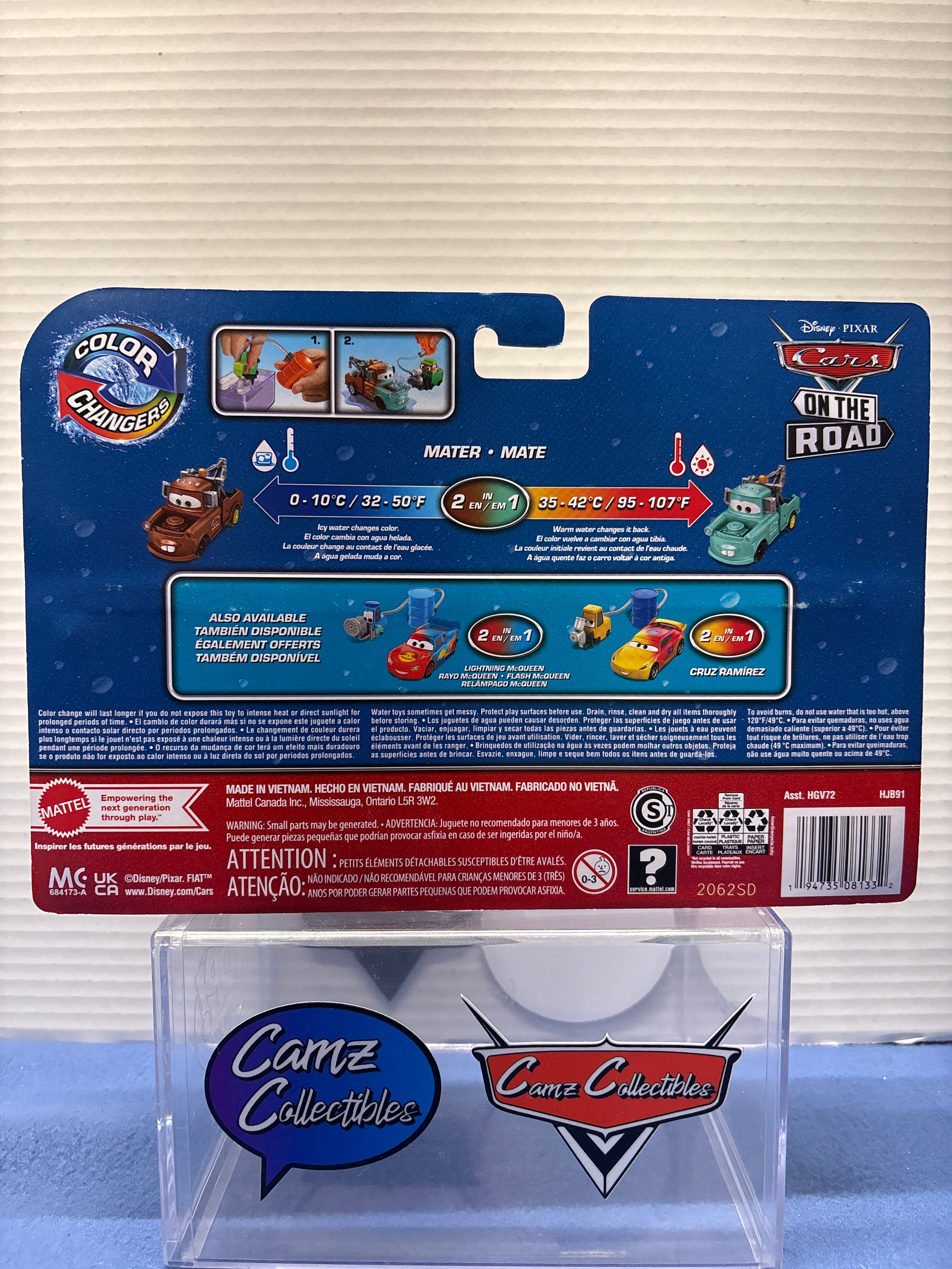 Disney Pixar Cars On the Road Color Changer Mater with water squirting pitty